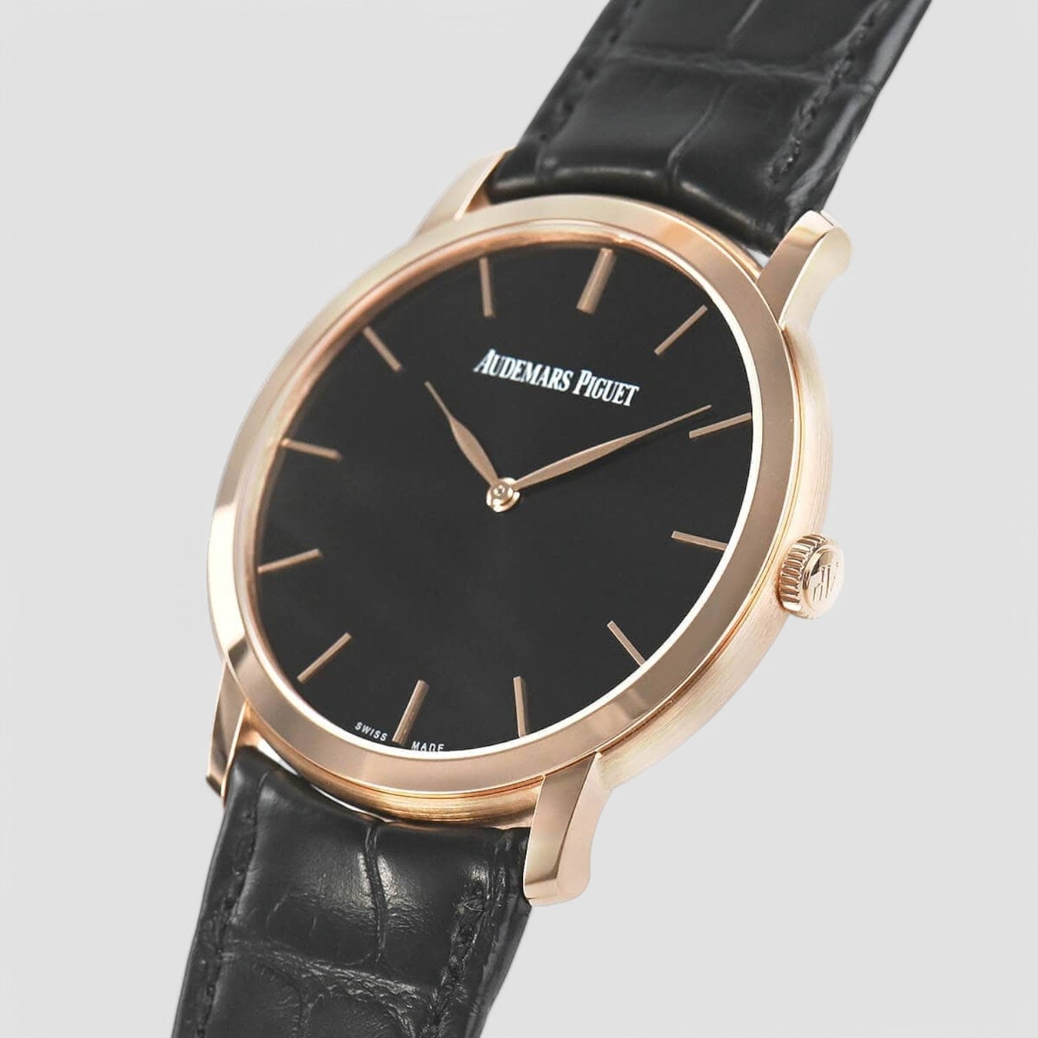 Jules Audemars ultra thin 18K Rose Gold black dial