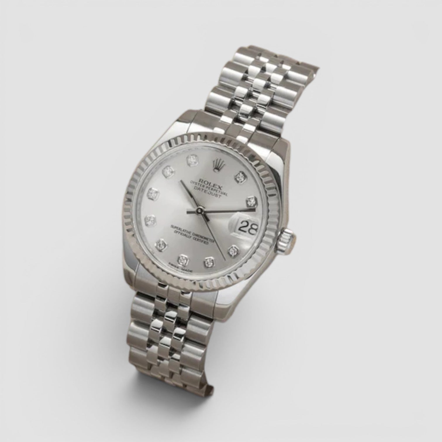 Datejust 31 silver diamond dial jubilee