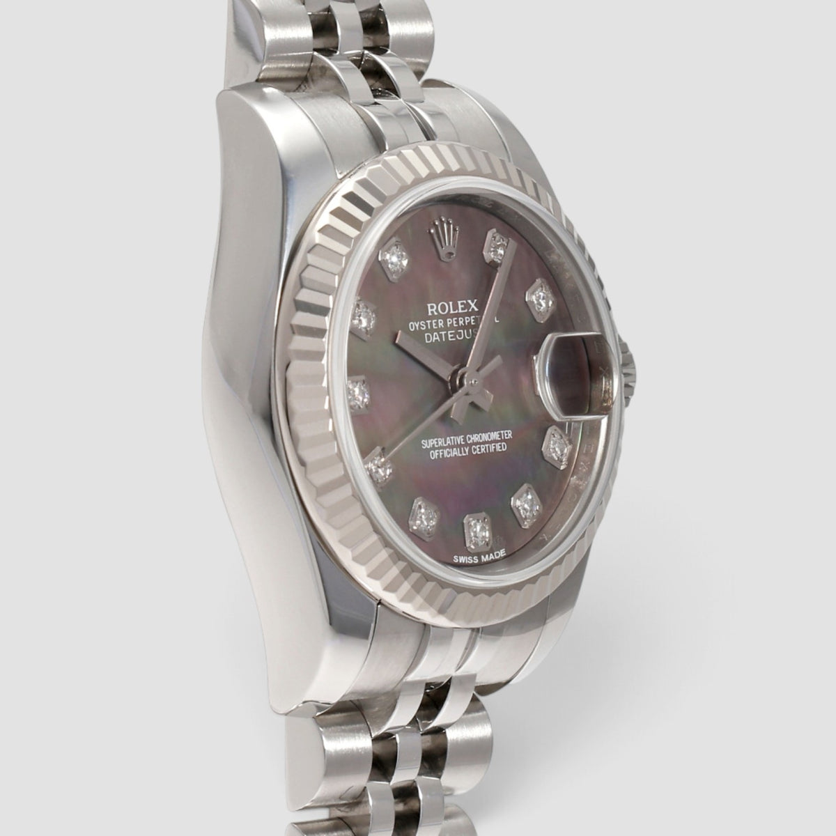Lady-Datejust 26 Dark Mother-of-Pearl Diamond Dial Jubilee