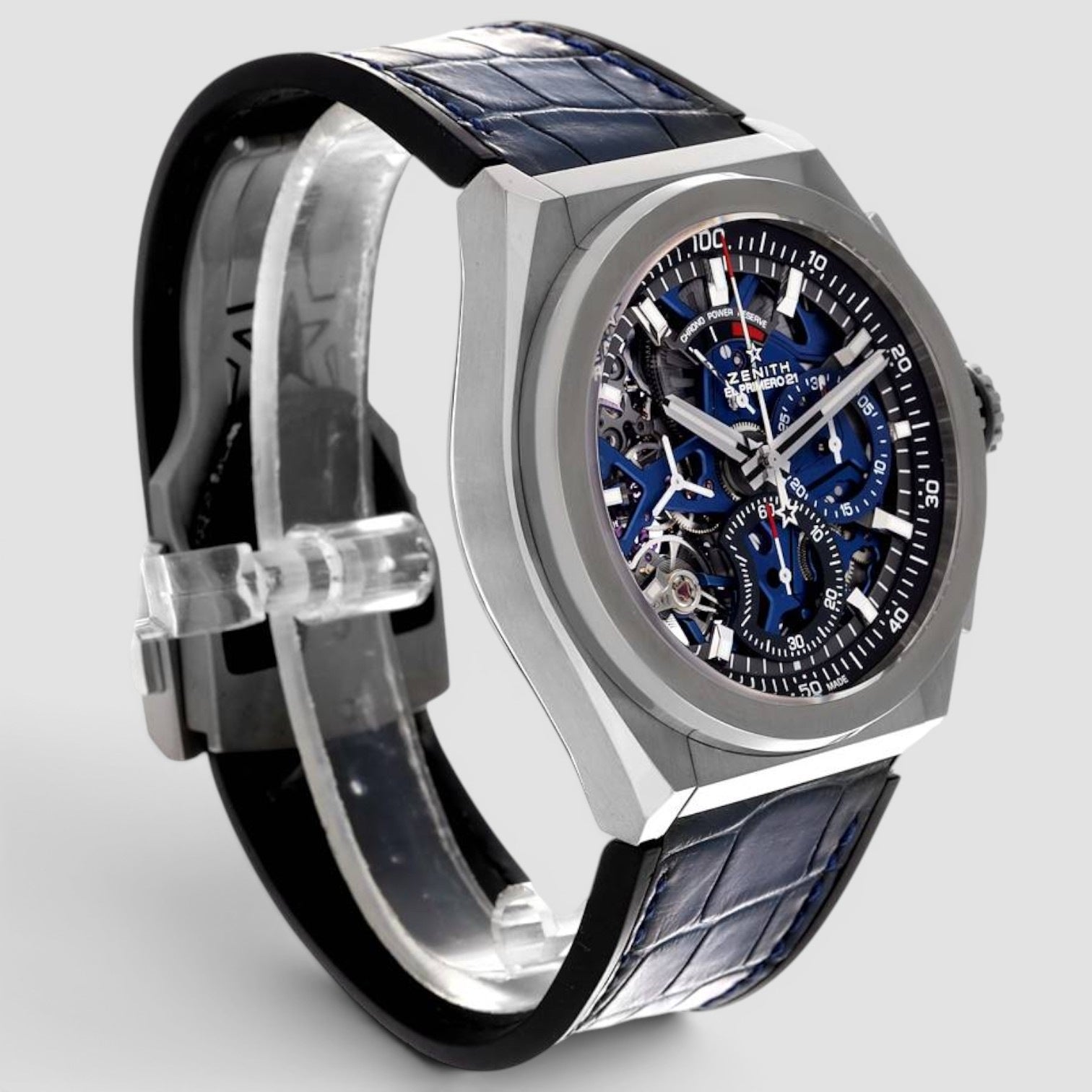 Defy El Primero 21 Chronograph 44mm Titanium Blue Skeleton Dial