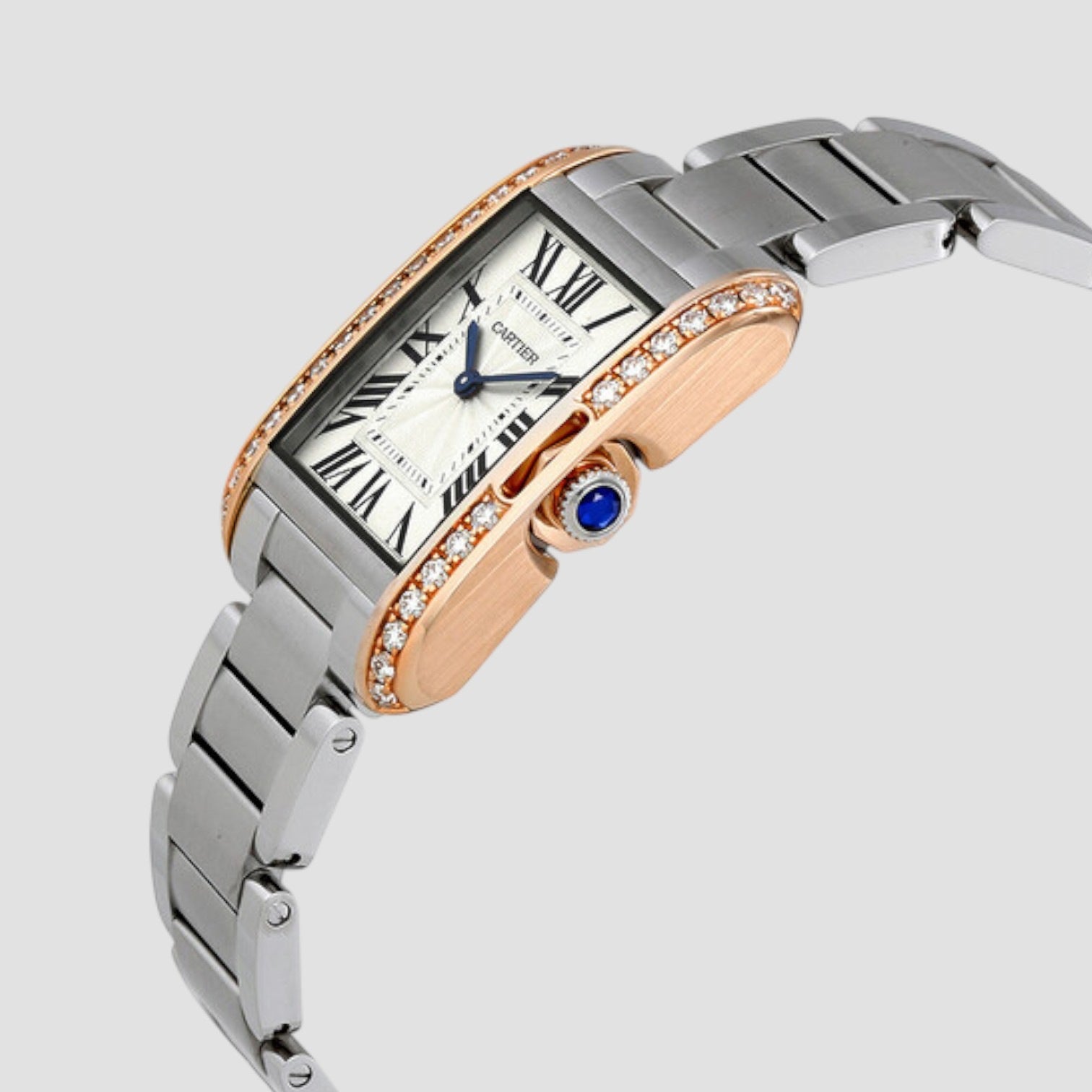 Tank Anglaise Silver Dial Stainless Steel Watch