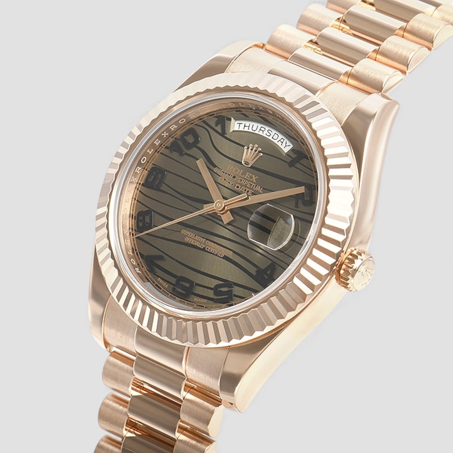 Day-Date II 18k Rose Gold Wave Dial