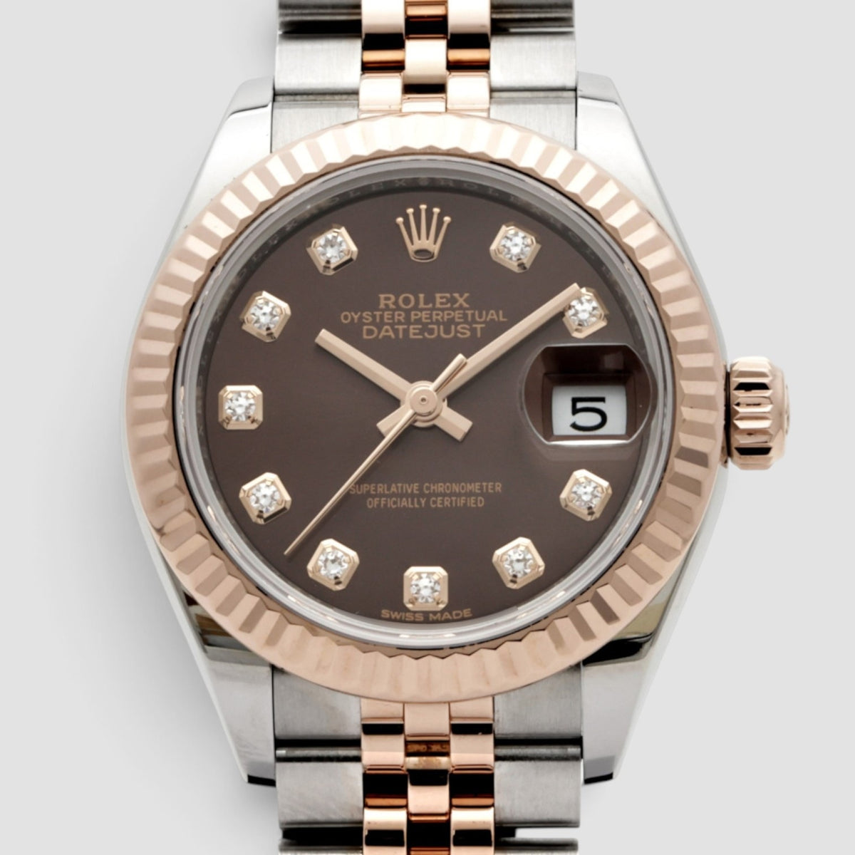 Lady-Datejust 28 Chocolate Diamond Dial Jubilee