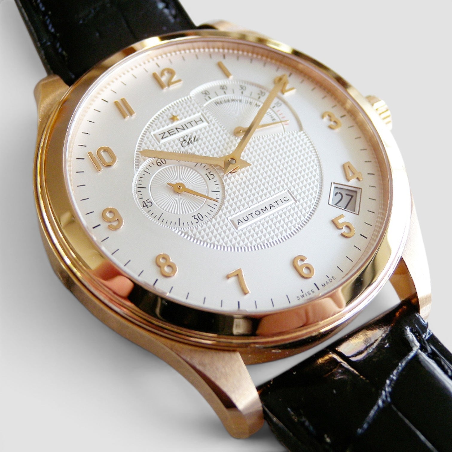 Elite Grand Class Elite Reserve de Marche 44mm Rose Gold Silver Dial