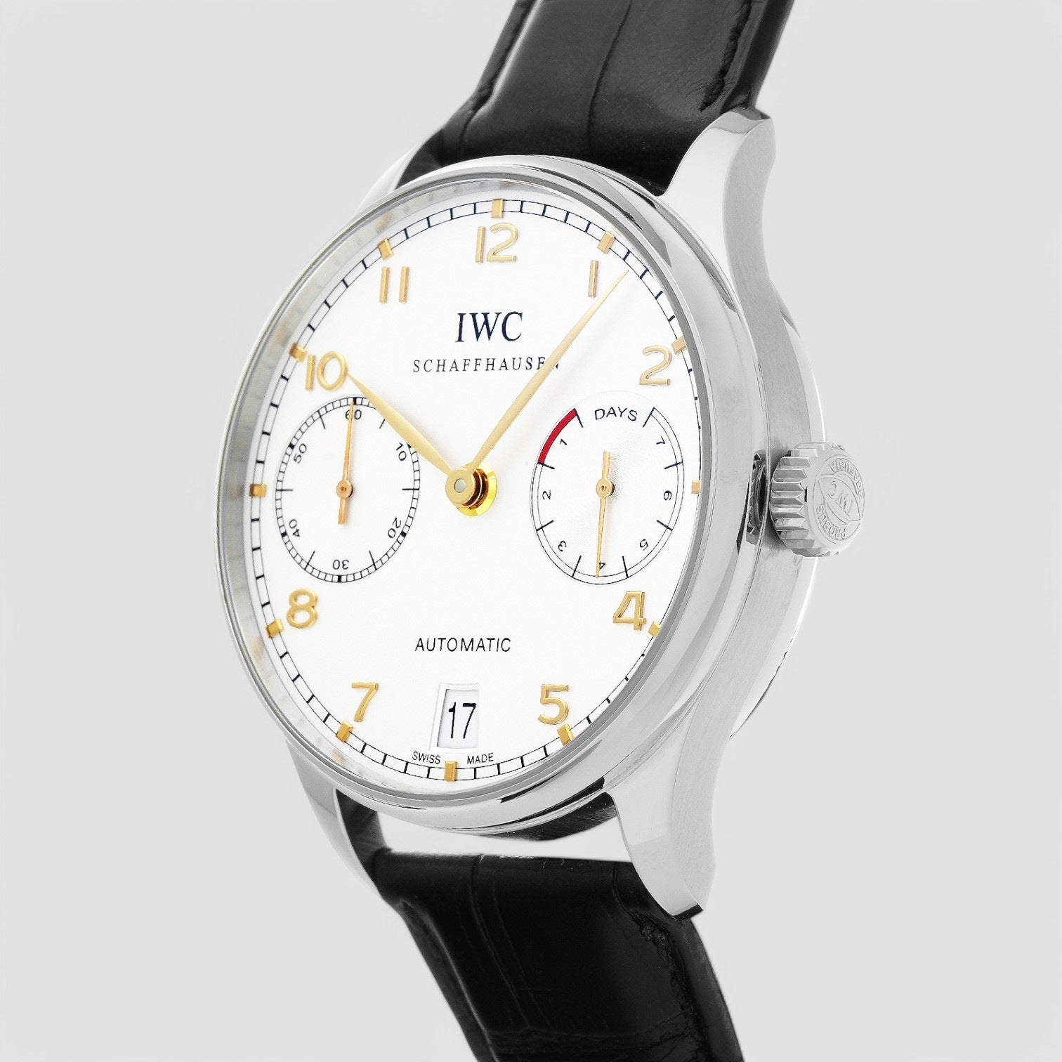 Portuguese 7 Day Automatic SS Silver Dial Rose Numerals