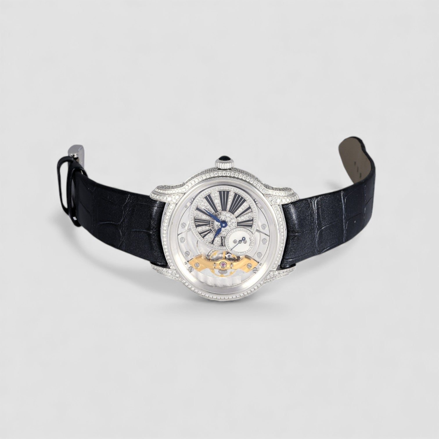 Millenary 39.5MM Skeleton Dial Leather Strap