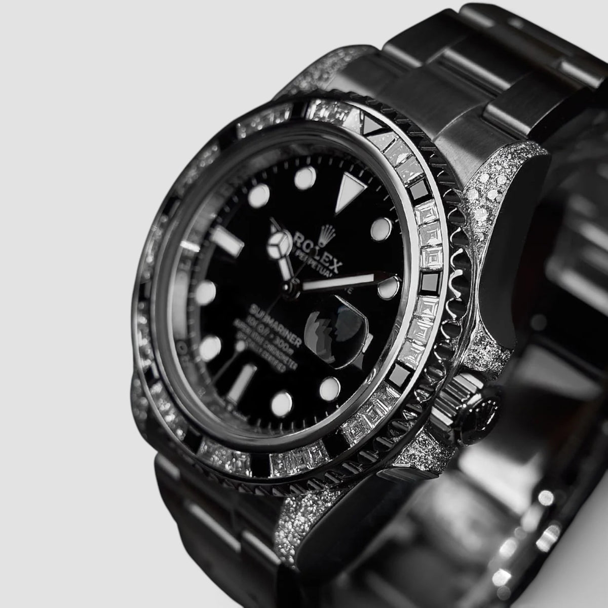 Submariner Date 41 Custom Diamond-Set Tuxedo Bezel
