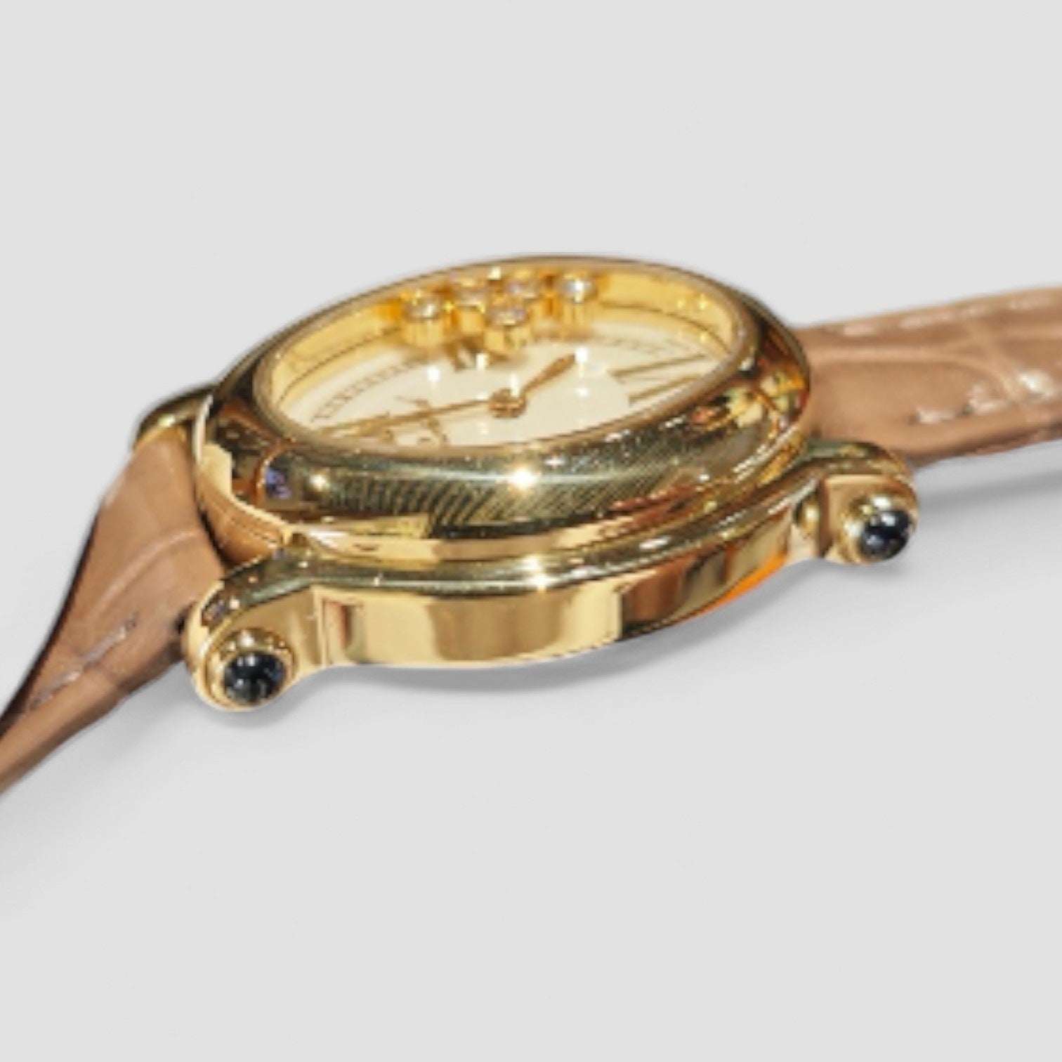 Happy Sport Oval 5 Floating Diamonds Ladies Watch