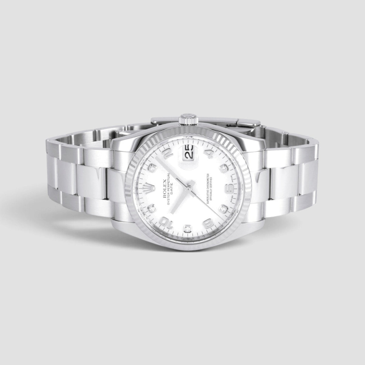 Oyster Perpetual Date 34 White Diamond Dial