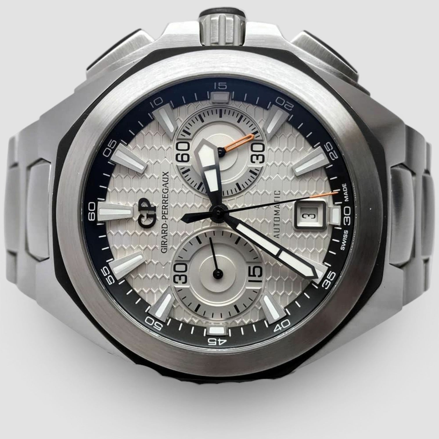 Chrono Hawk 44mm Stainless Steel Silver Dial Chronograph