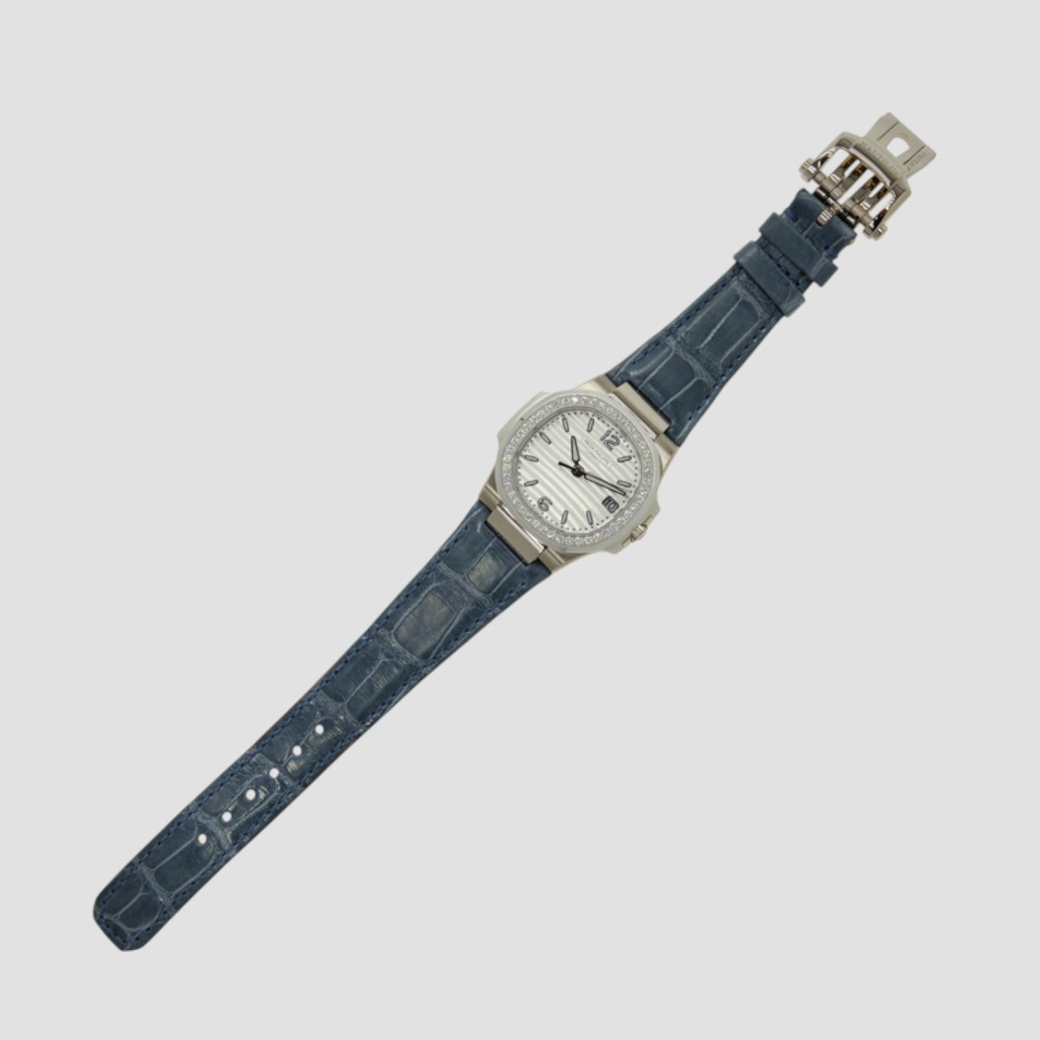 Nautilus Ladies White Gold Silver Dial