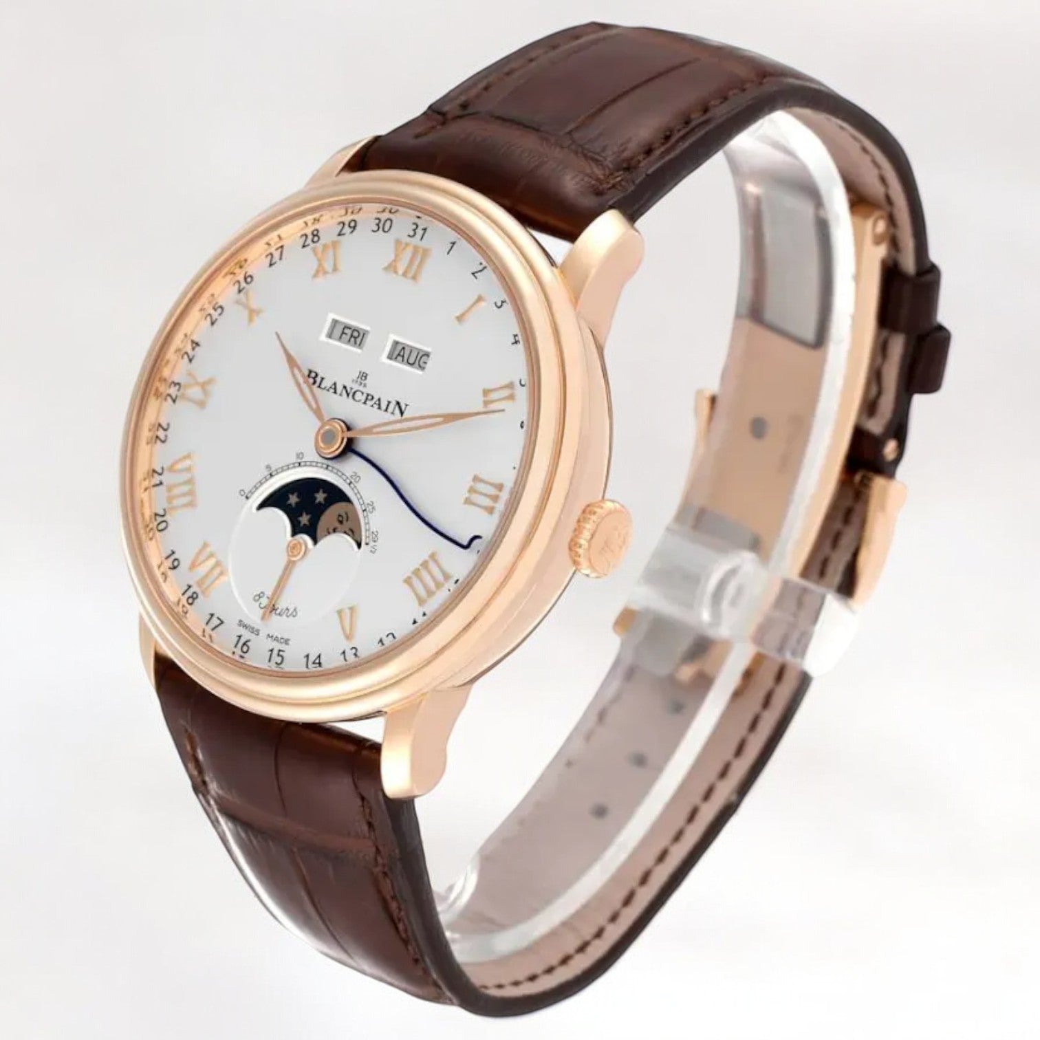 Villeret Moonphase Complete Calendar 8 Day 18K Rose Gold