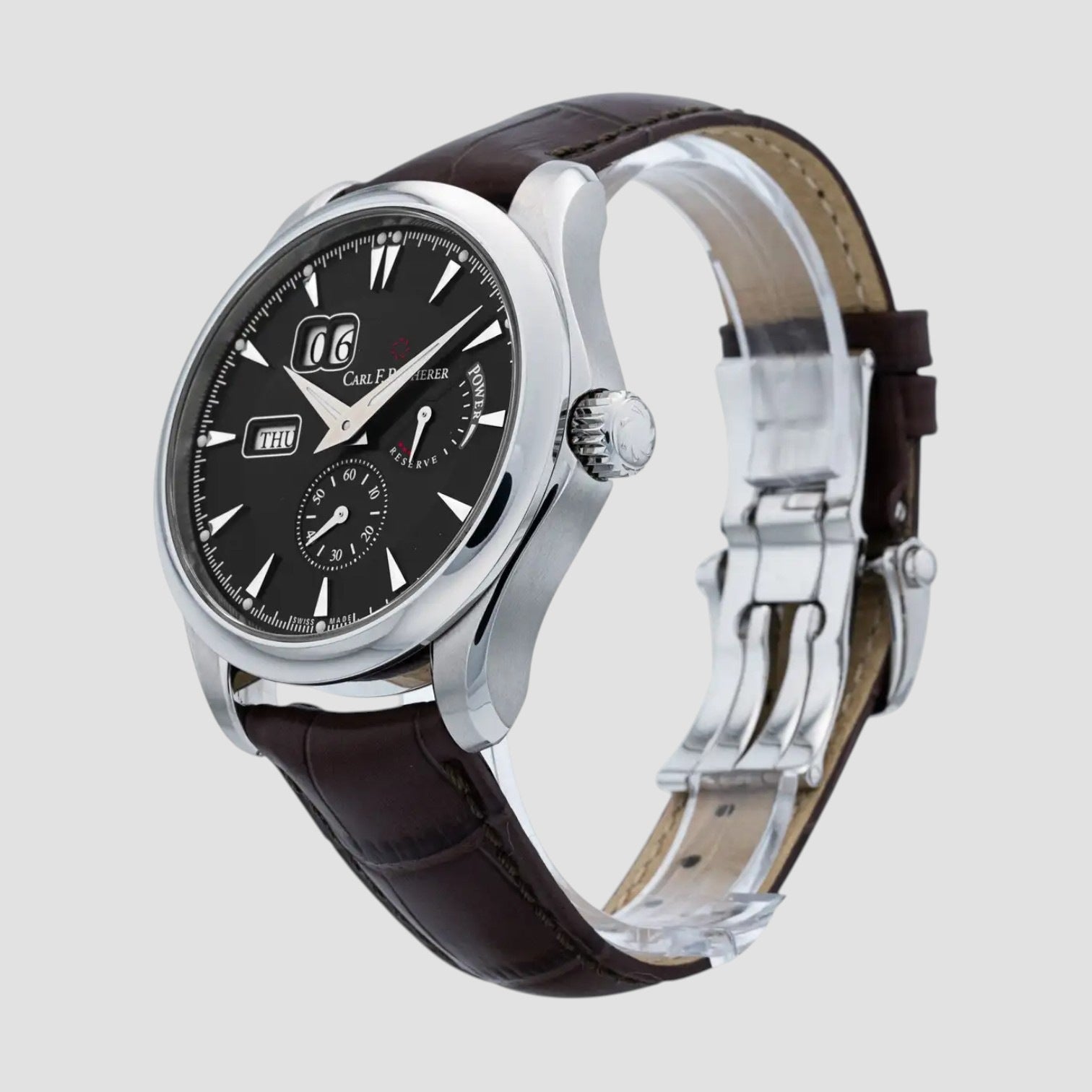 Manero Power Reserve Day/Date Stainless Steel Automatic Men's Watch