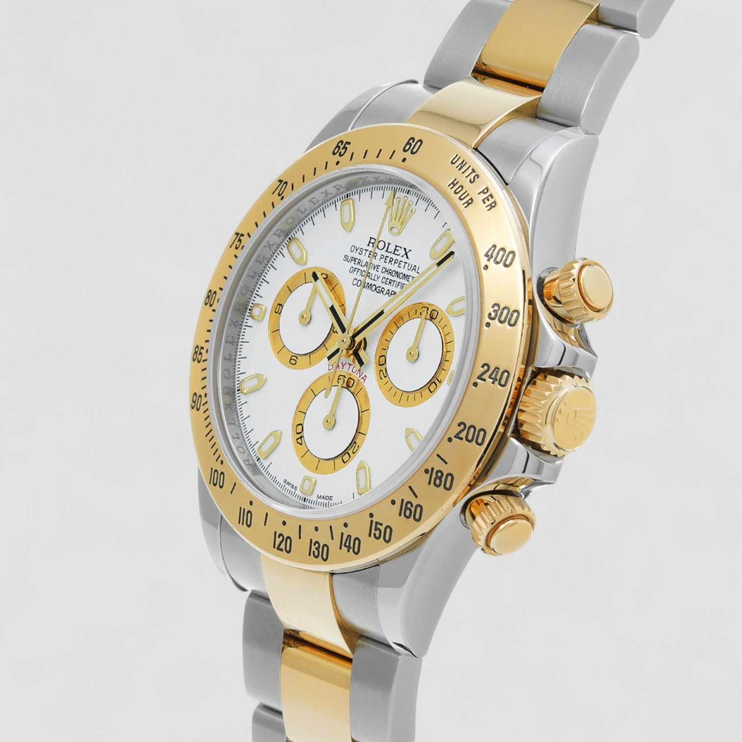 Daytona Stainless Steel & 18k Yellow Gold White Dial