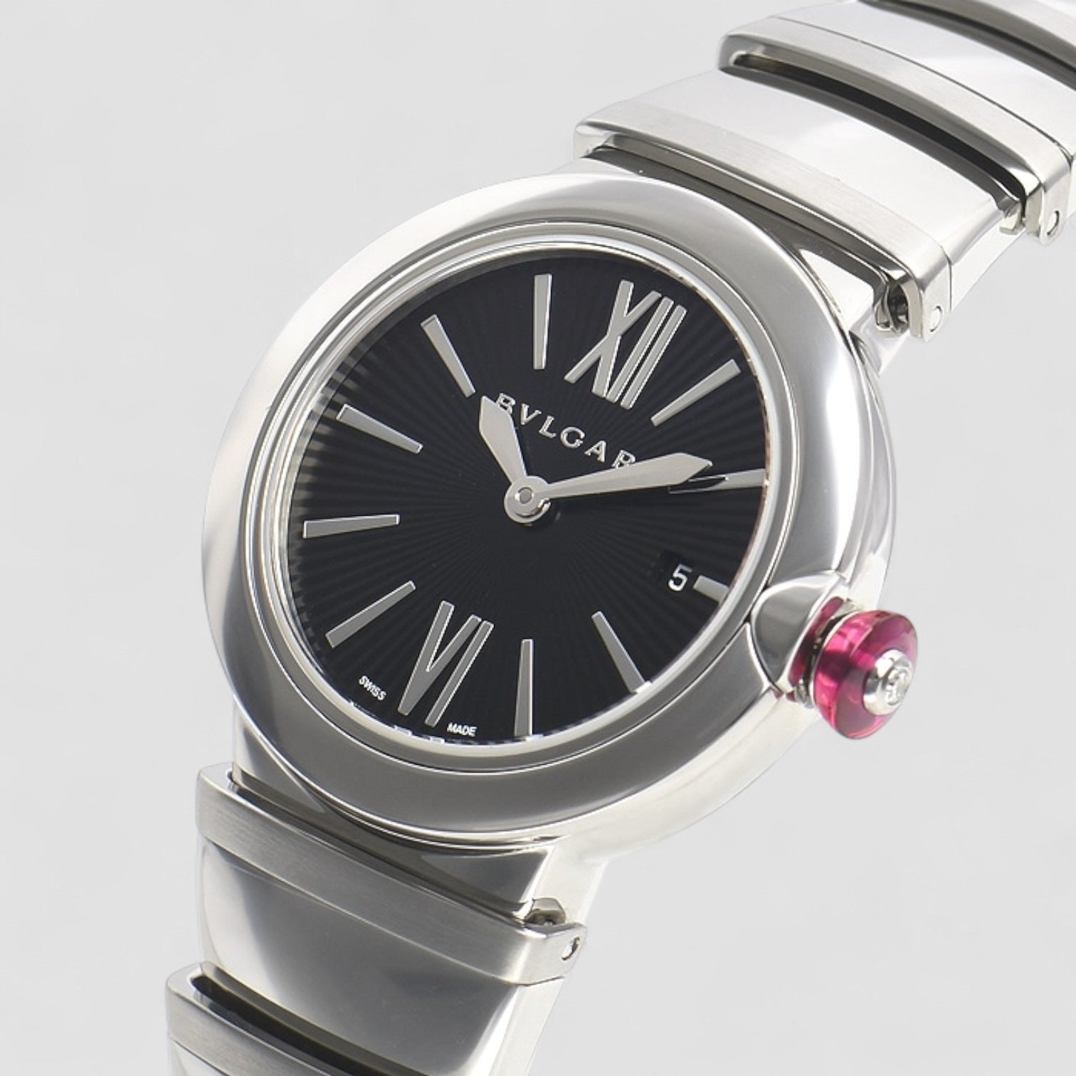 LVCEA Quartz Black Dial Steel Ladies Watch