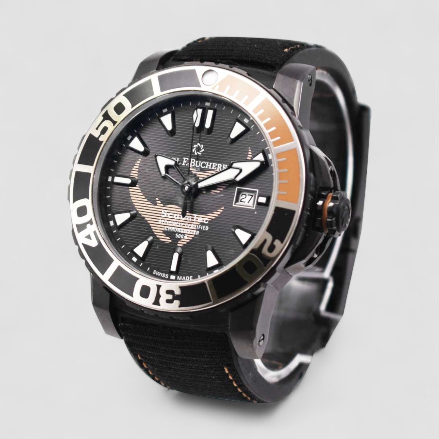 Patravi ScubaTec Automatic Chronometer Black Dial Men's Watch