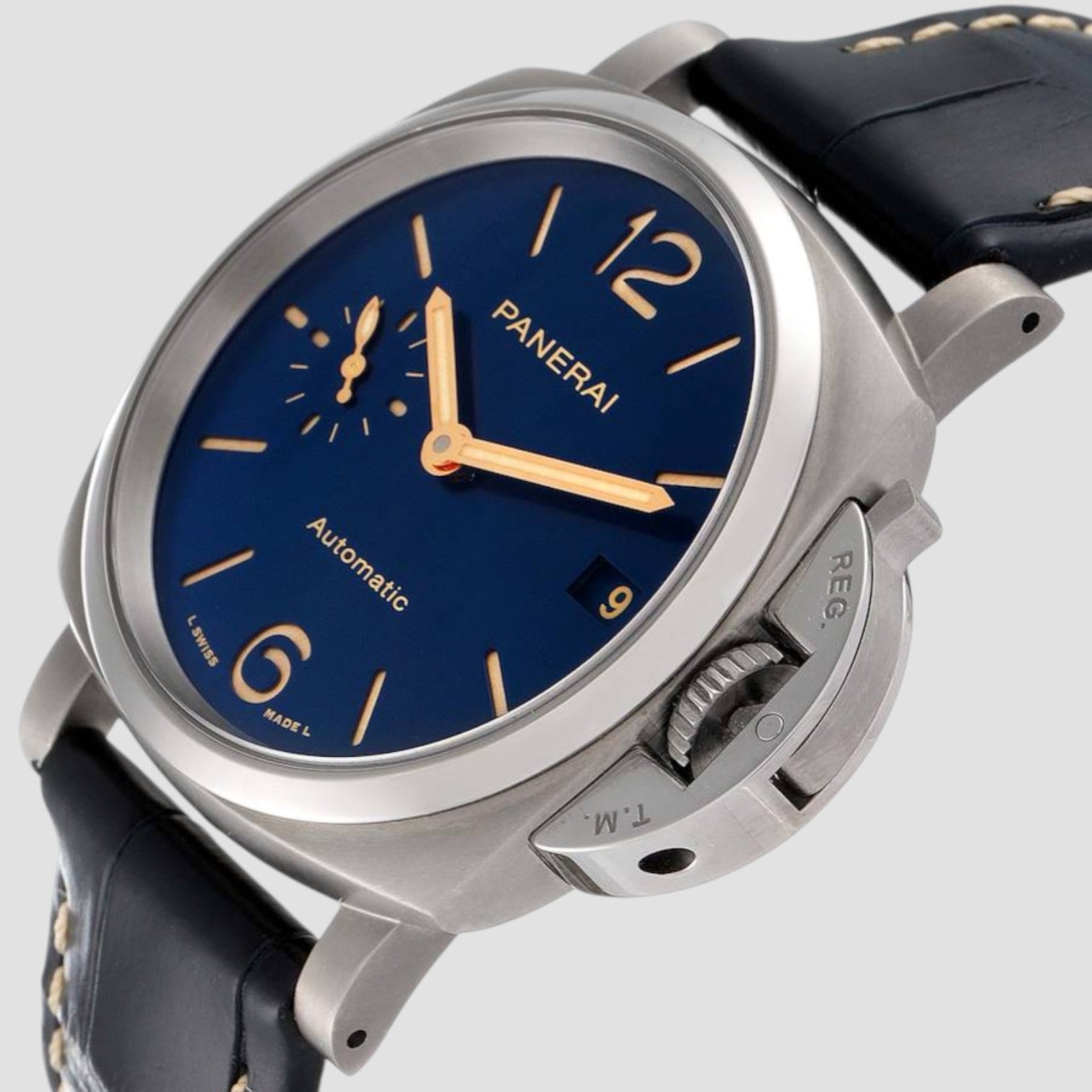 Luminor Due 38mm Blue Dial Titanium Mens Watch
