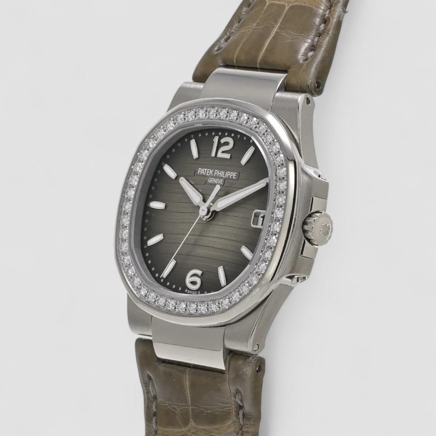Nautilus Ladies White Gold Slate Dial 32mm
