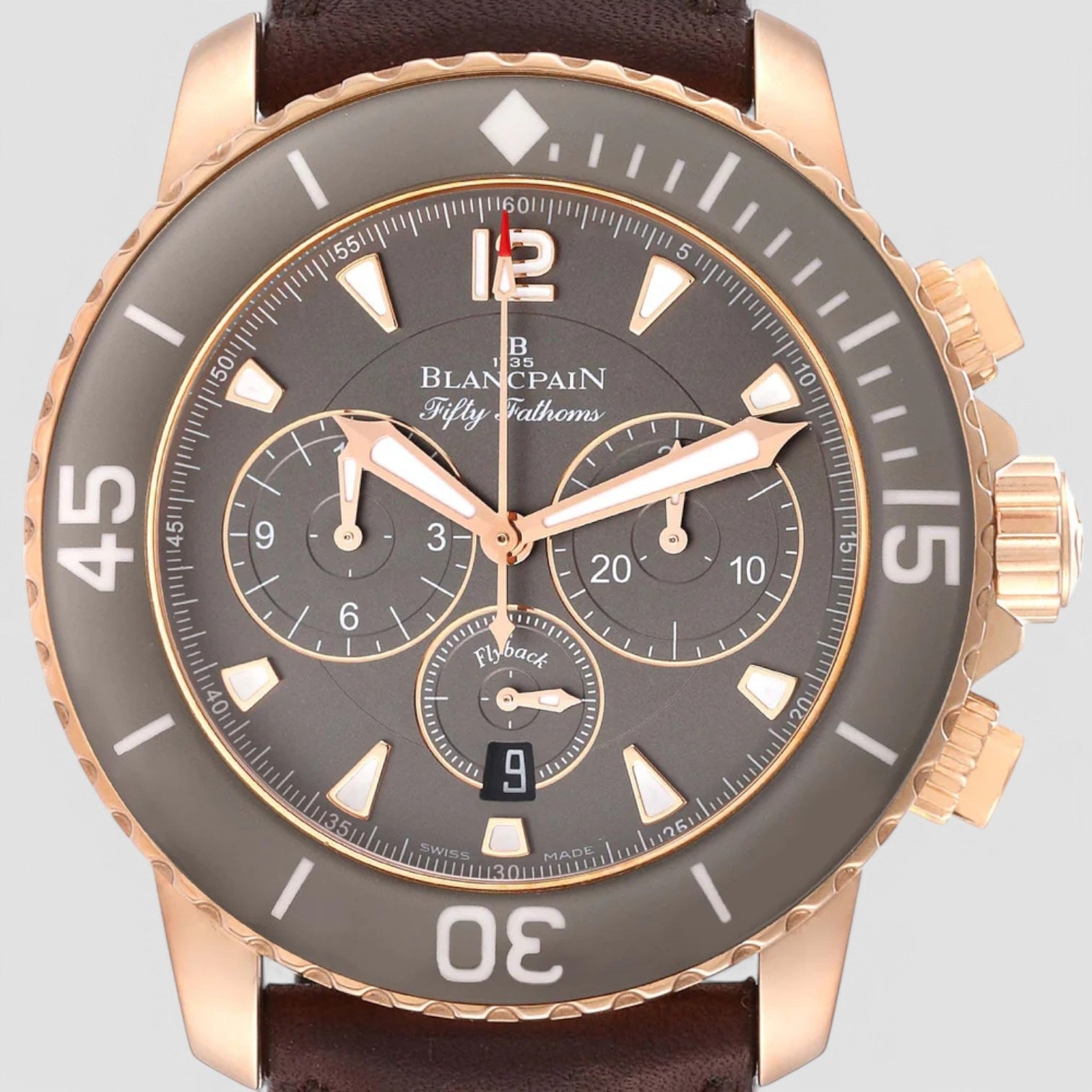 Fifty Fathoms Chronograph 18K Rose Gold Grey Dial