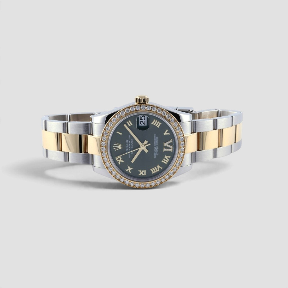 Datejust 31 Olive Green Roman Numeral Diamond Dial