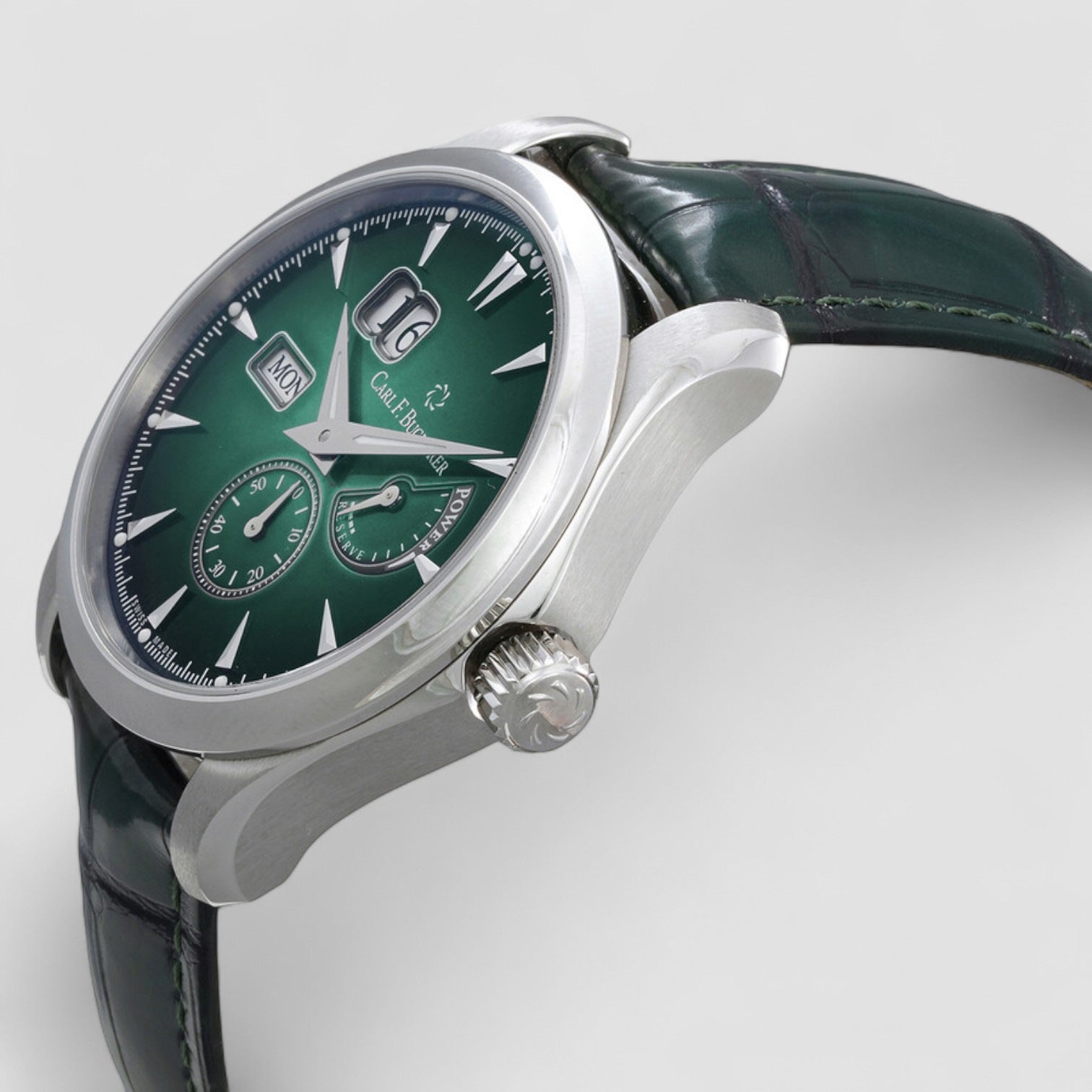 Manero Powerreserve Automatic Green Dial Men's Watch
