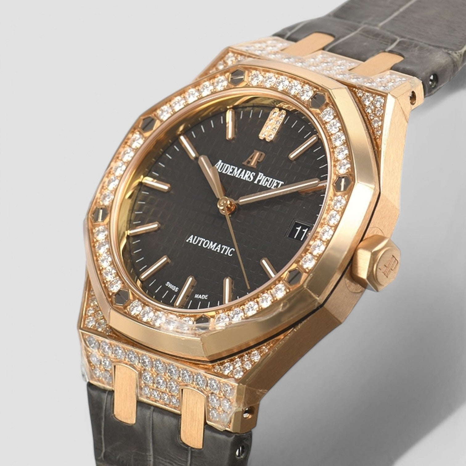 Royal Oak Selfwinding Rose Gold Slate Index Diamond Set 37mm