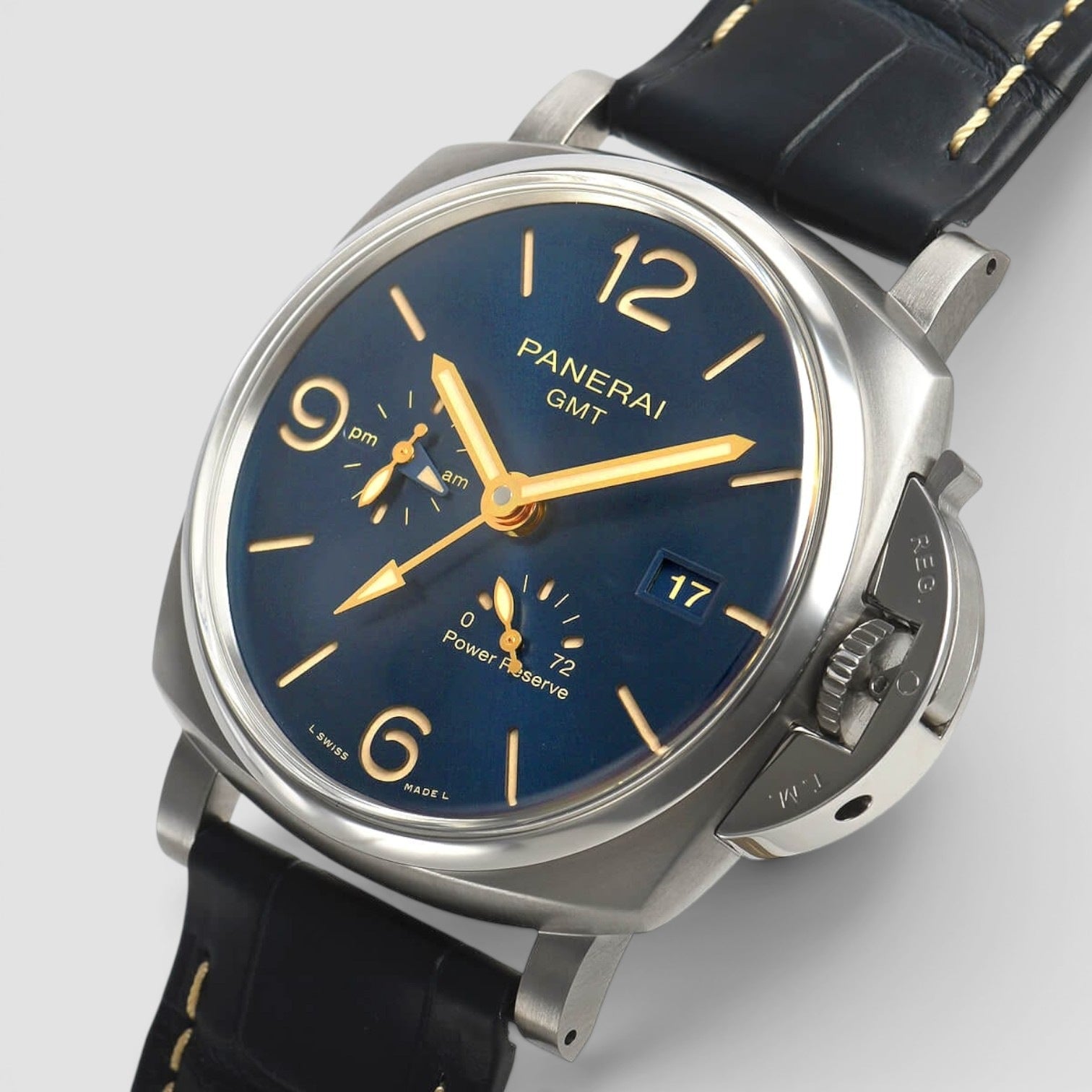 Luminor Due GMT Power Reserve 45mm Titanium Blue Dial