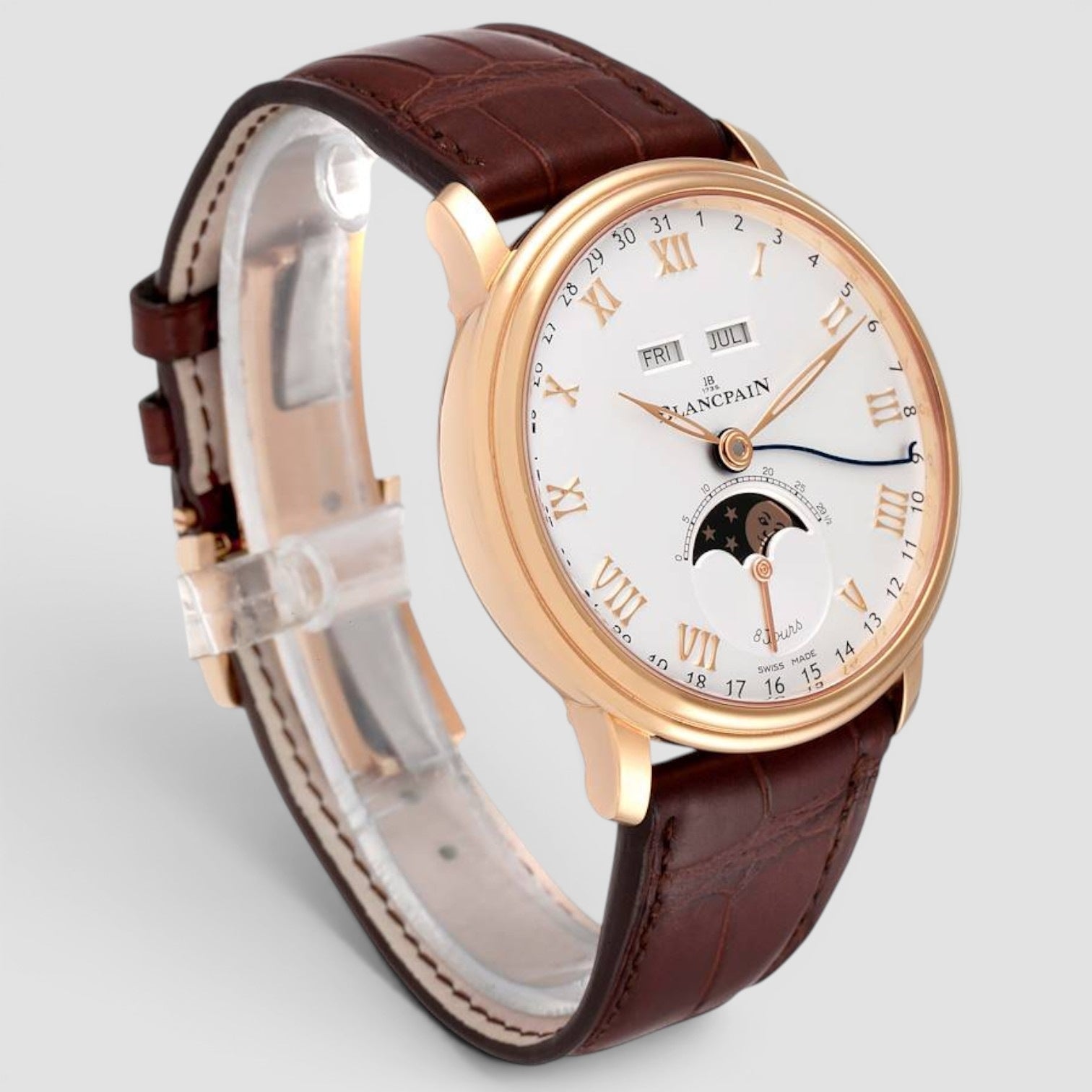 Villeret Complete Calendar 8 Days Rose Gold Watch