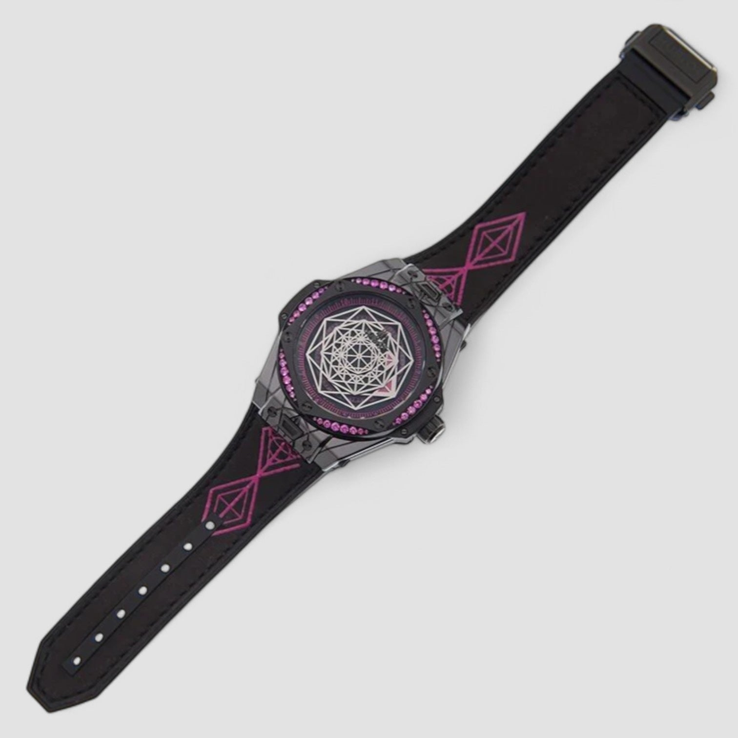 Big Bang Sang Bleu Limted Edition Automatic Diamond Black and Pink Dial Men's Watch