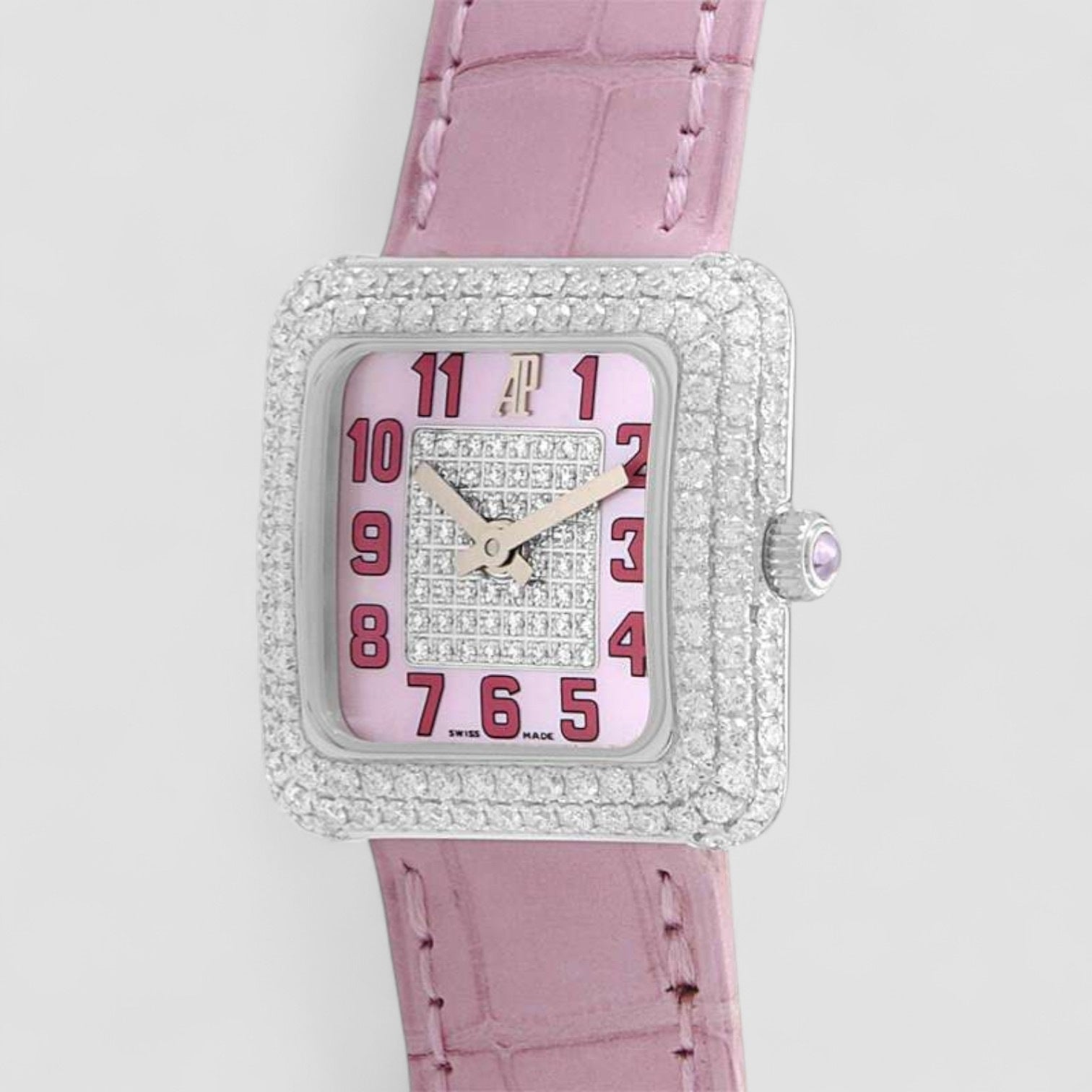 Ladies Quartz 18K White Gold Pave Watch