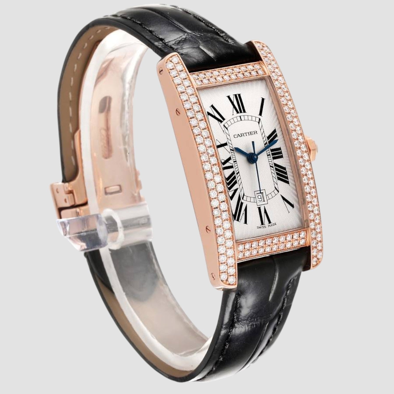 Tank Americaine Midsize Rose Gold Diamond Ladies Watch