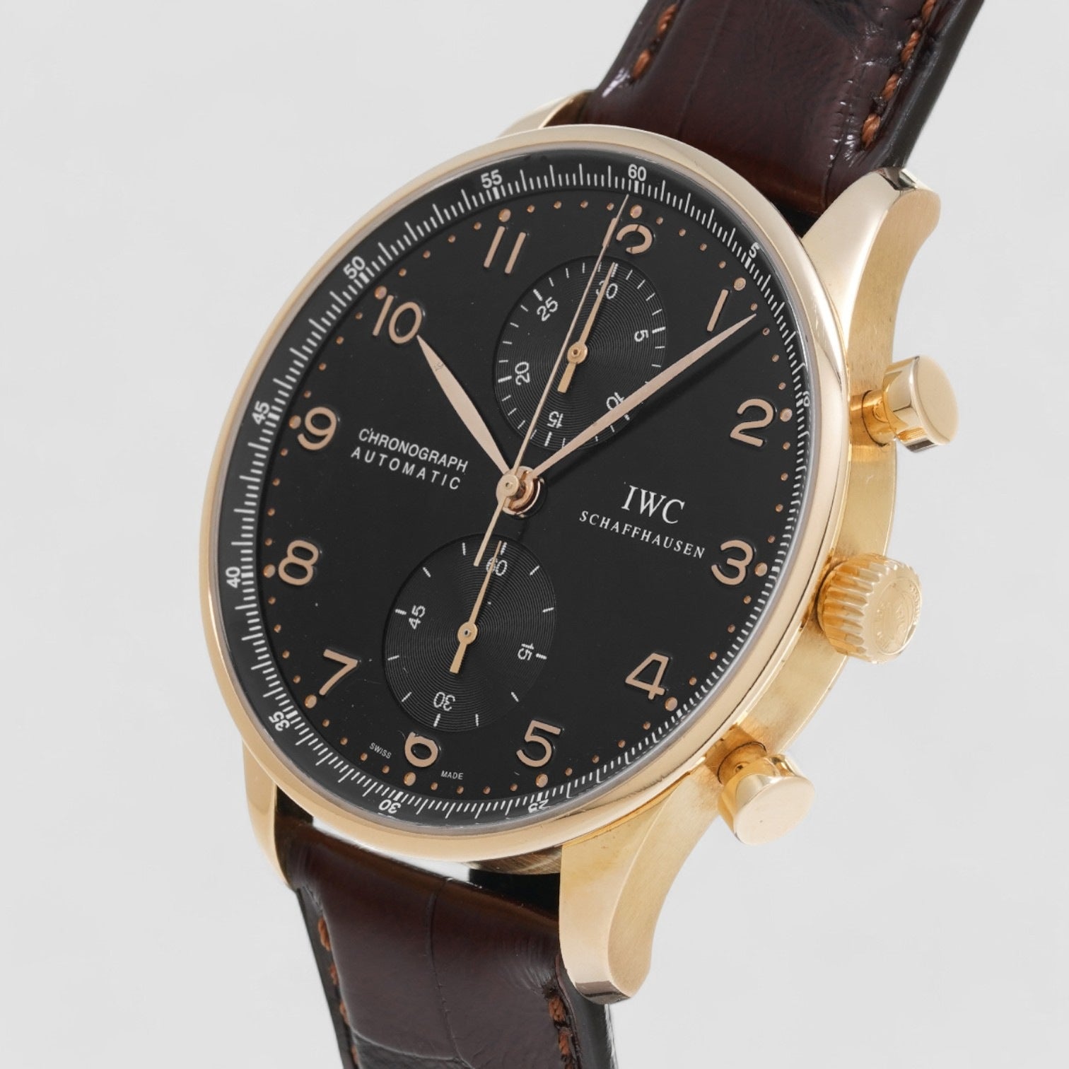 Portuguese Chronograph 18K Rose Gold / Black Dial