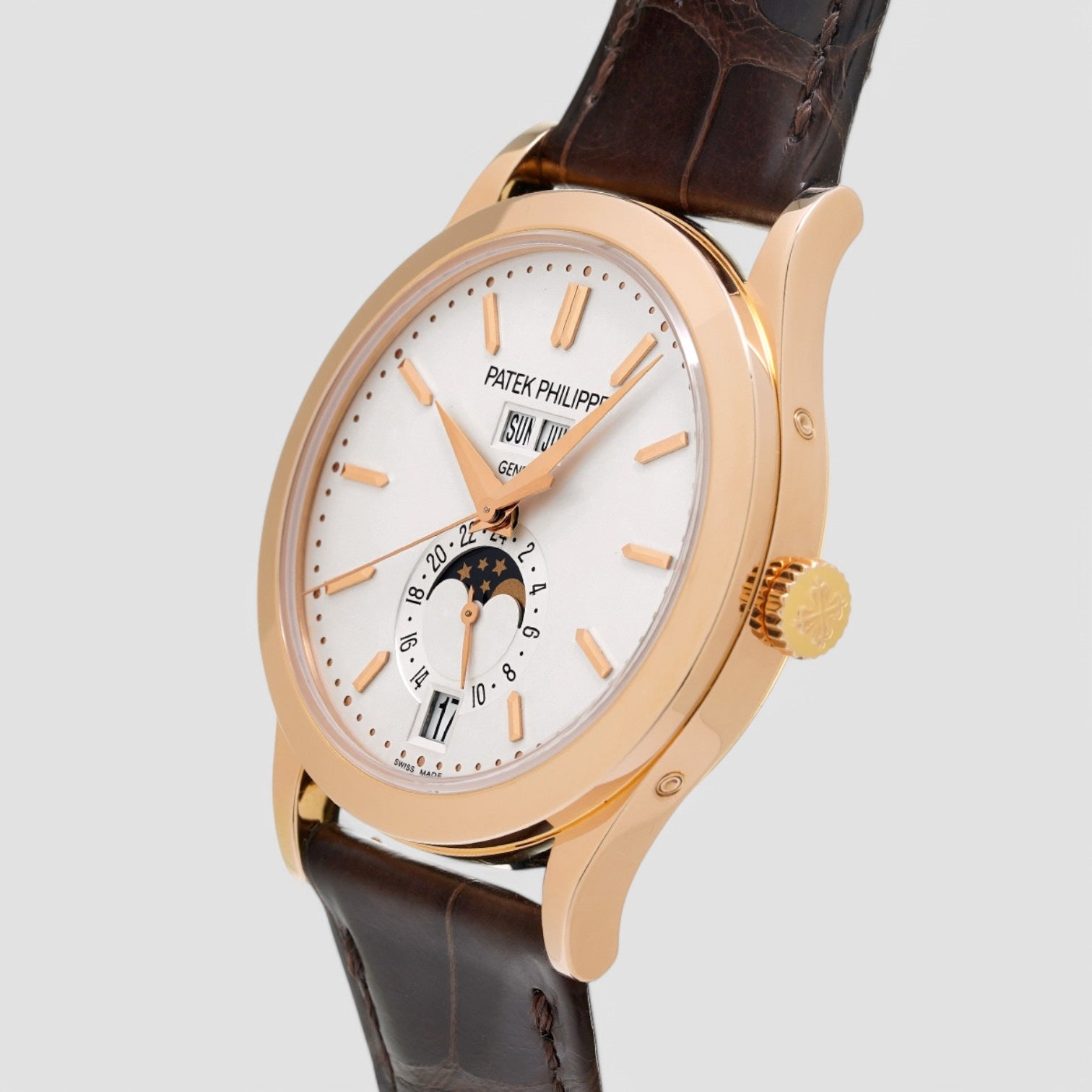 Annual Calendar Rose Gold Silver Dial 2020