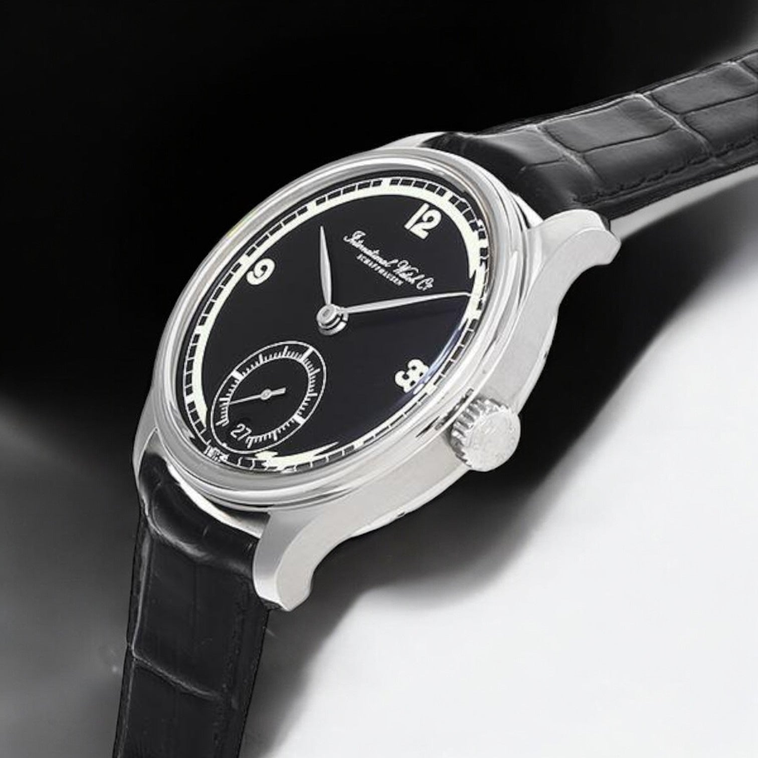 Portuguese Hand Wound Eight Days SS / Black Dial 75th Anniversary