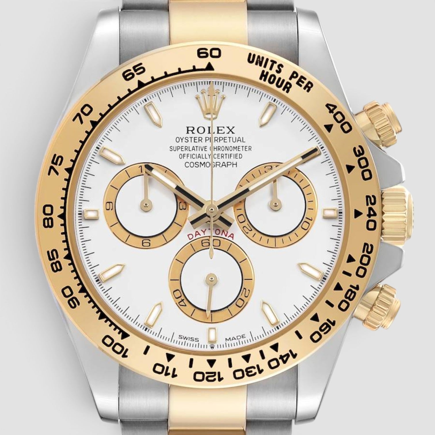 Cosmograph Daytona 40mm Steel & Yellow Gold White Dial