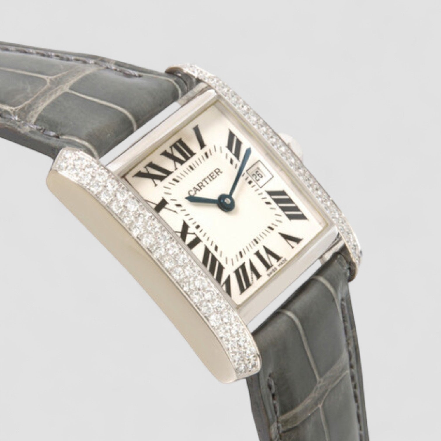 Tank Francaise 18kt White Gold Diamond Midsize Watch