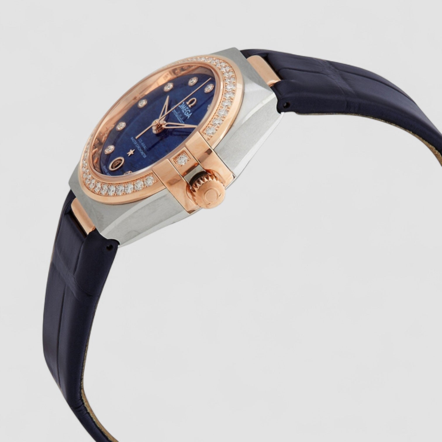 Constellation Automatic Chronometer Diamond Blue Dial Ladies Watch