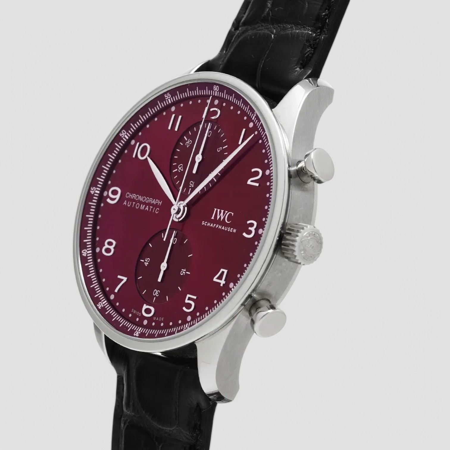 Portugieser Chronograph SS Red Burgundy Dial