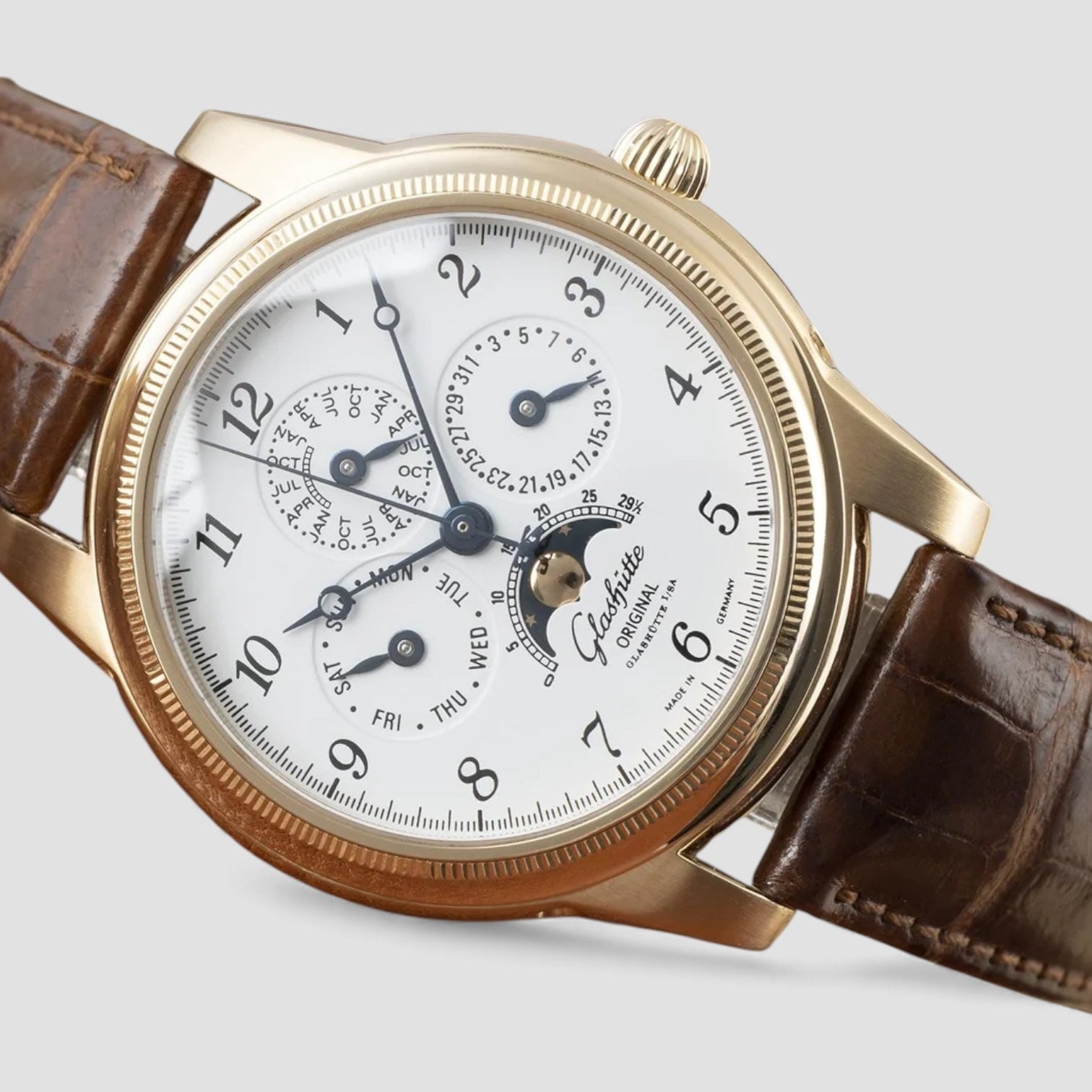 Glashütte Original 1845 18K Gold Handaufzug Ewiger Kalender 49-01