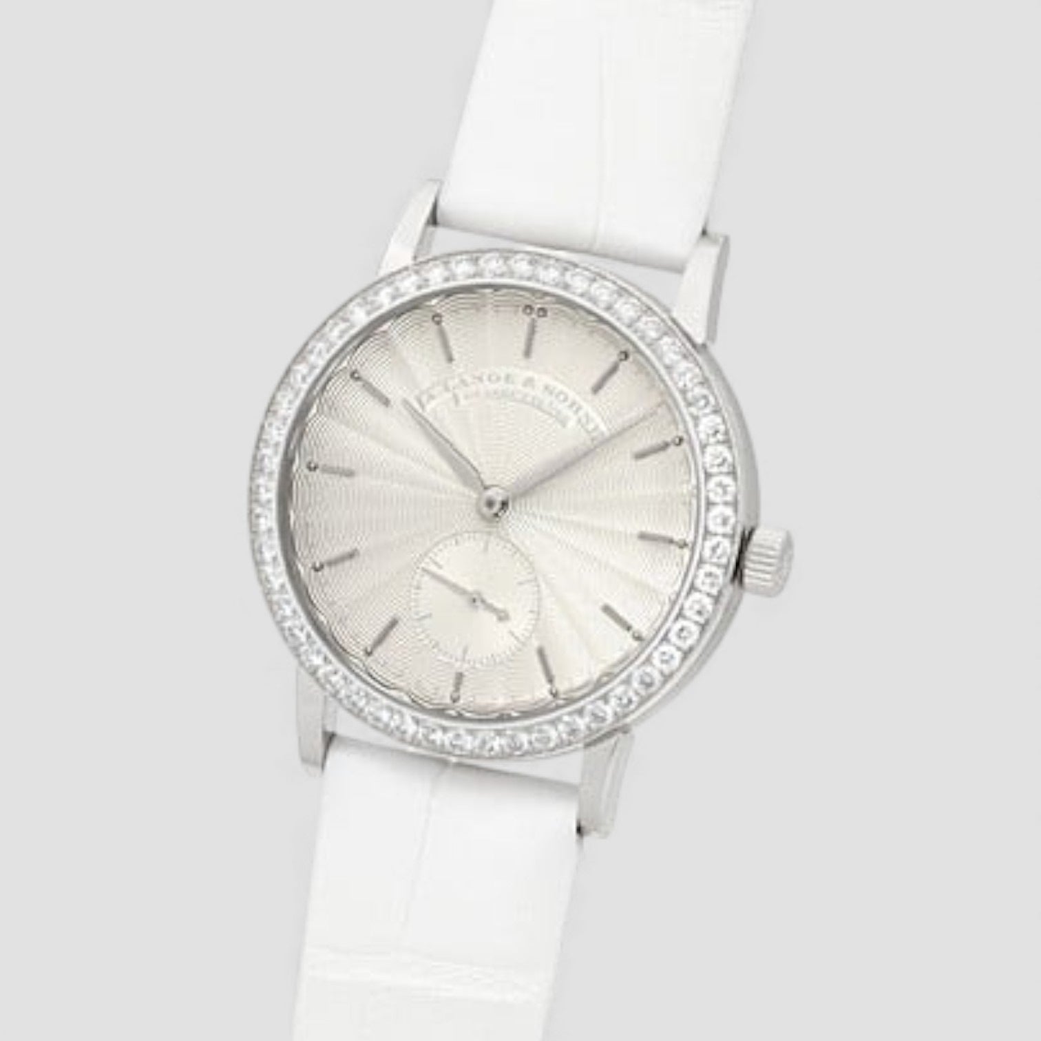 Silver Dial 18kt White Gold Diamond Ladies Watch