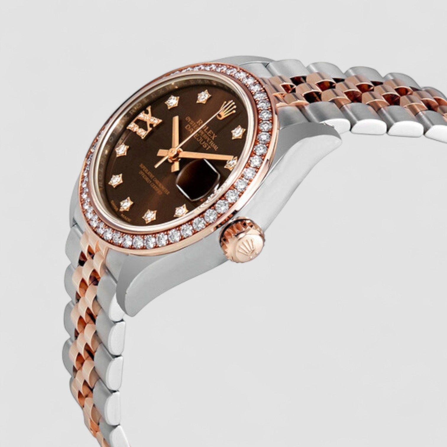 Lady Datejust Chocolate Brown Diamond Dial Automatic Watch