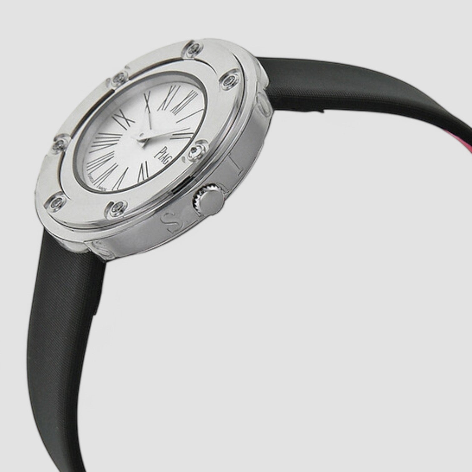 Possession Silver Dial Black Stain Ladies Watch