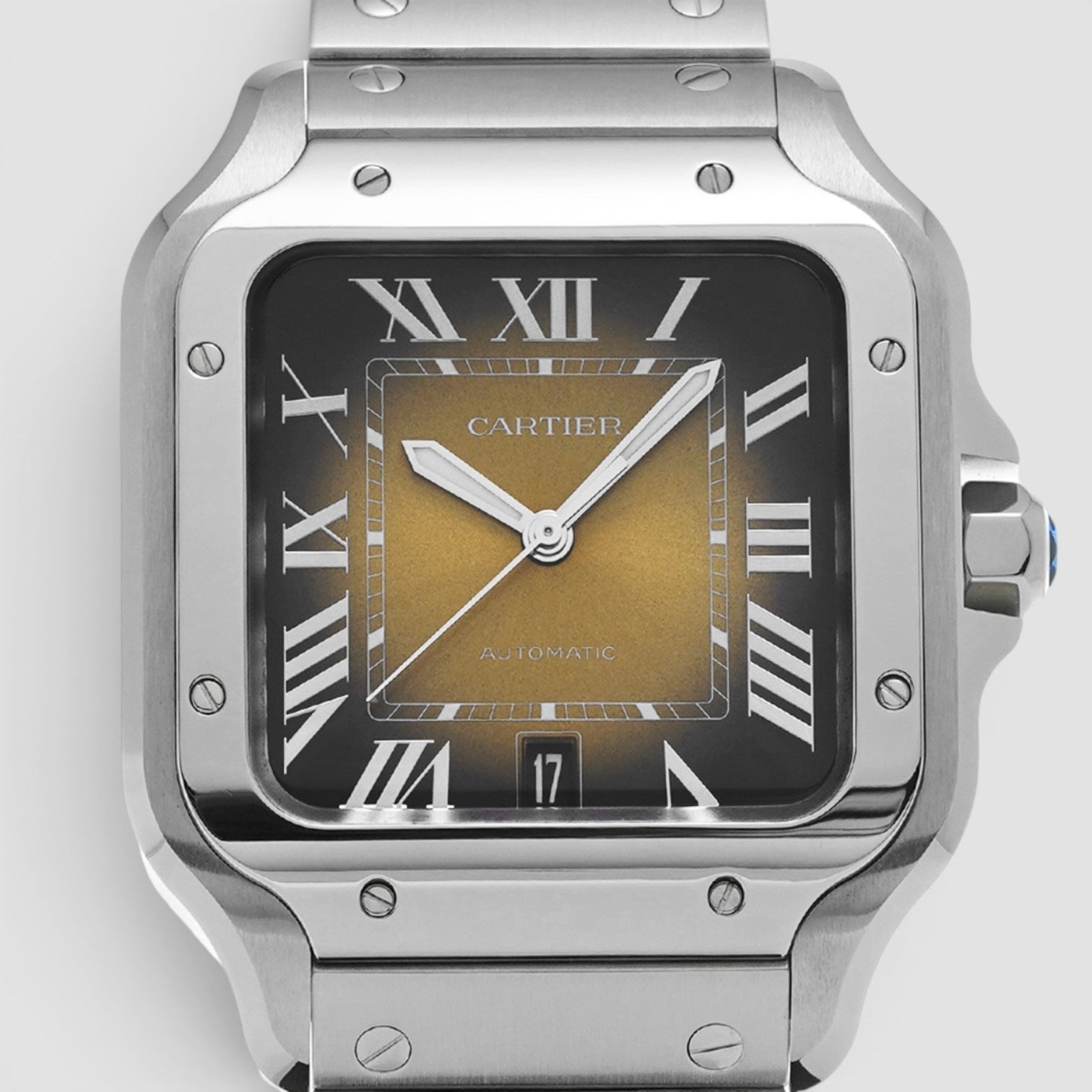 Santos de Cartier 39.8mm Steel Brown Dial