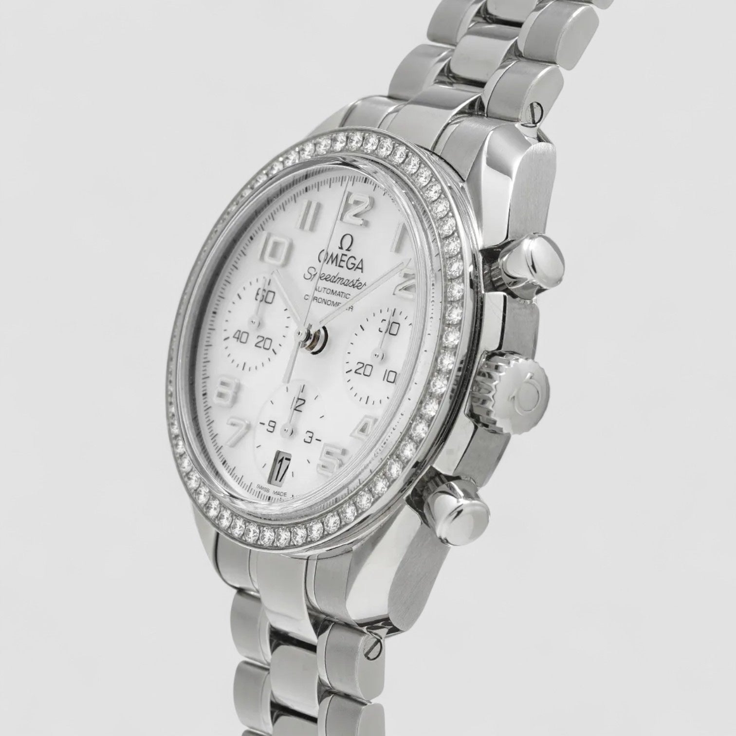Speedmaster Automatic White Shell Ladies Watch