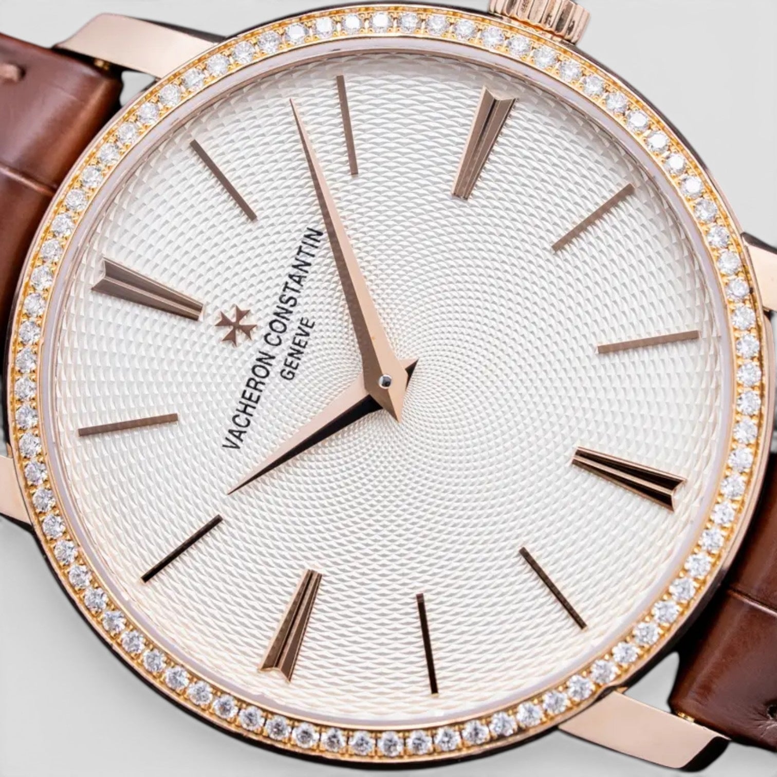 Traditionnelle 38mm 18K Rose Gold Silver Dial