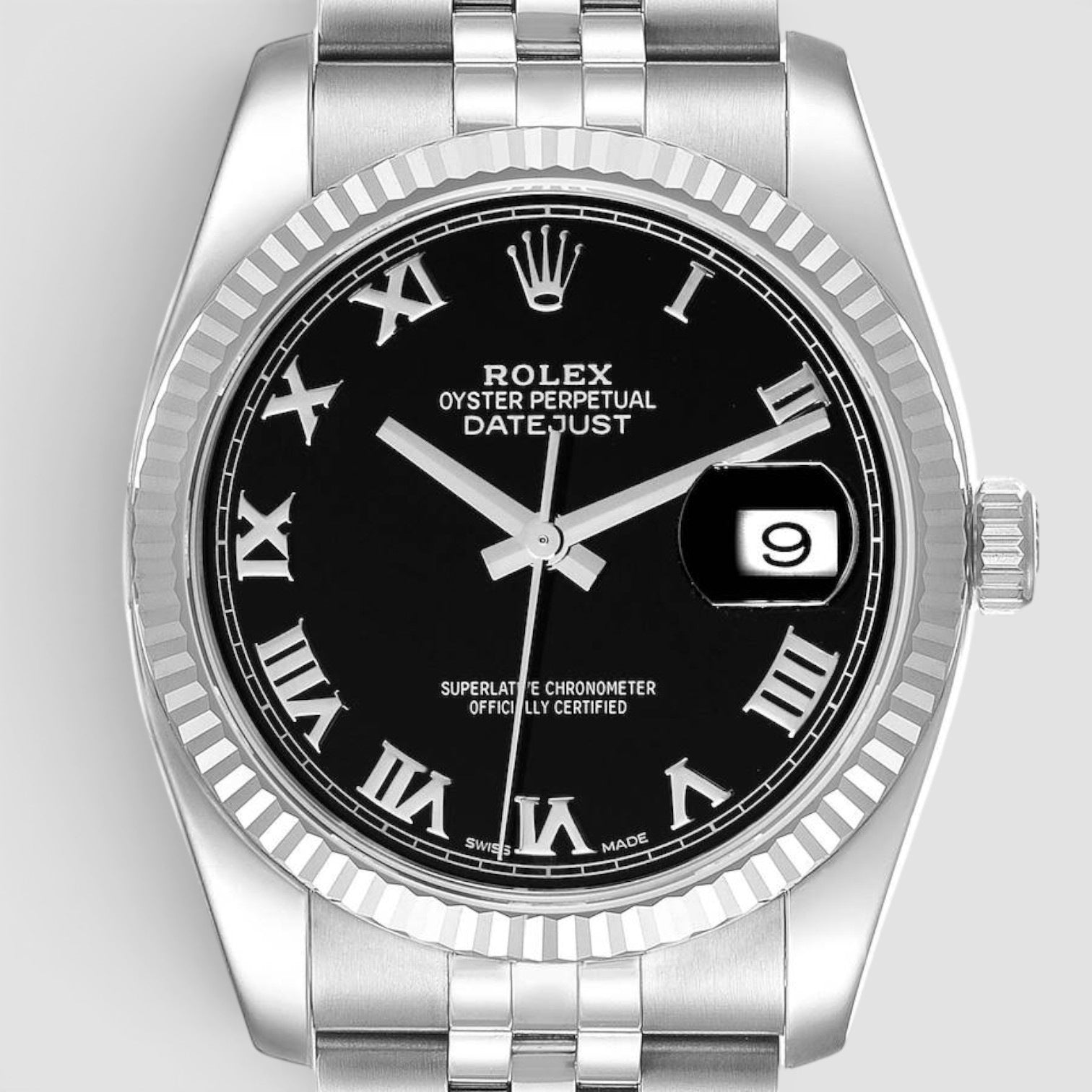 Datejust 36 black roman dial jubilee