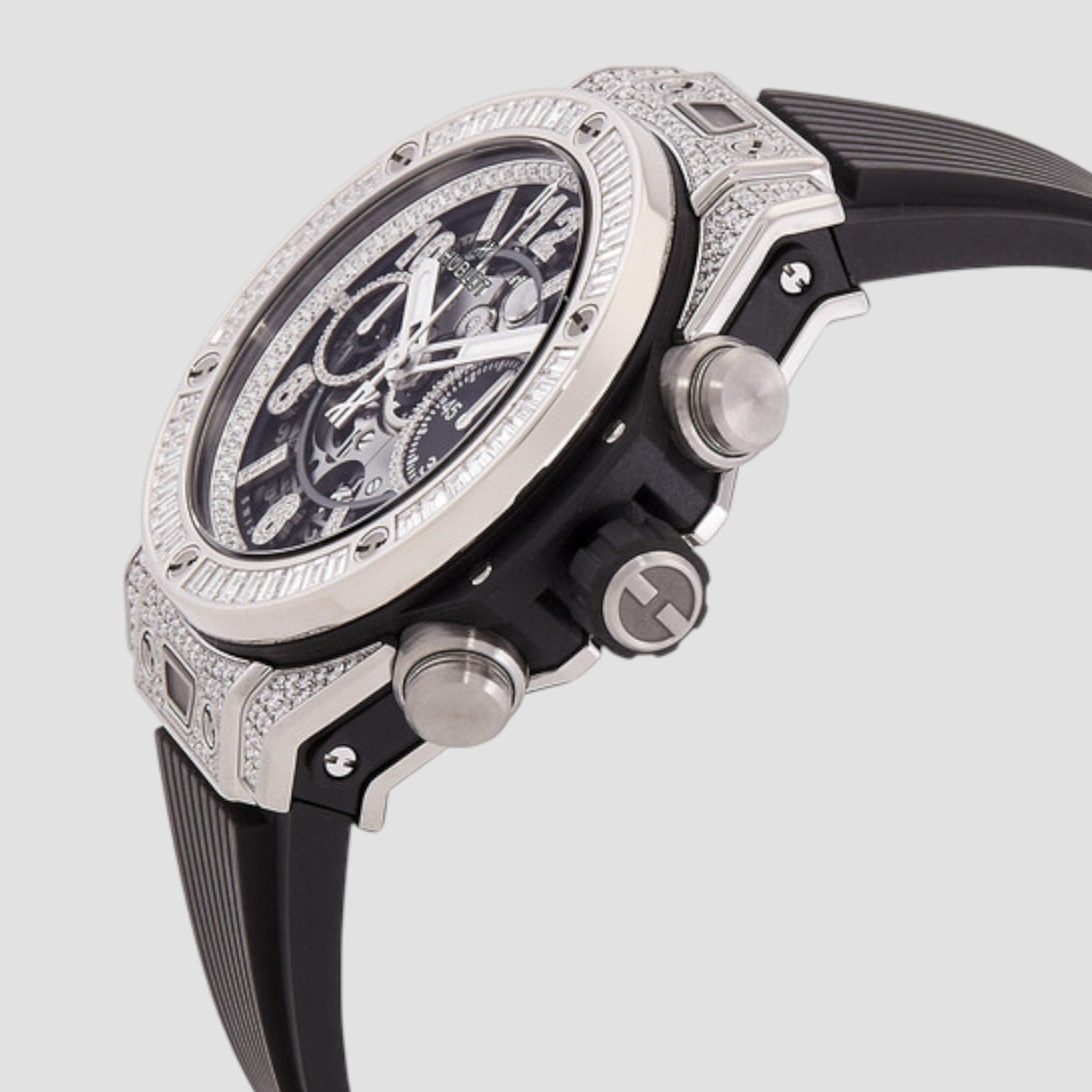 Big Bang Unico Titanium Jewellery Chronograph Automatic Diamond Grey Dial Men's Watch