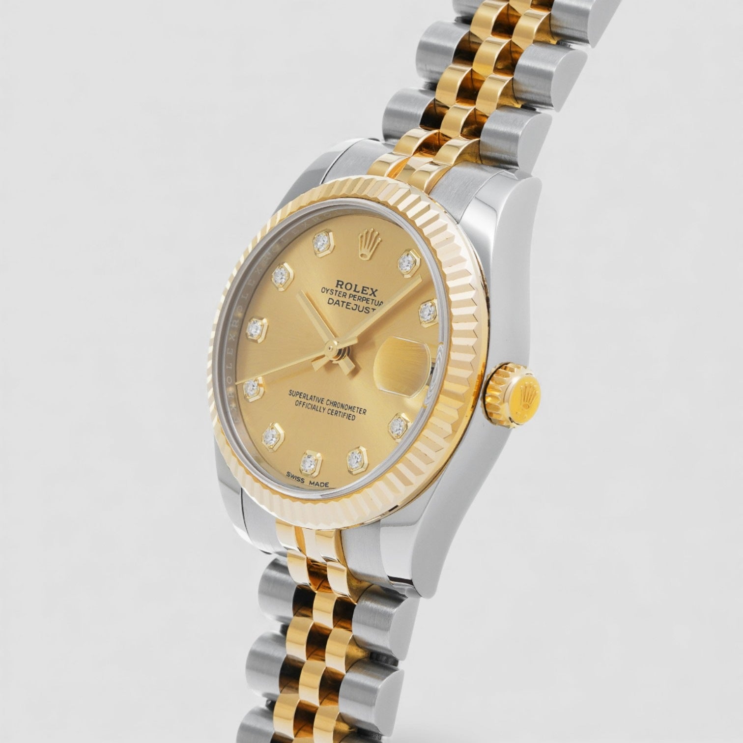 Datejust 31 Champagne Diamond Dial Oyster Bracelet
