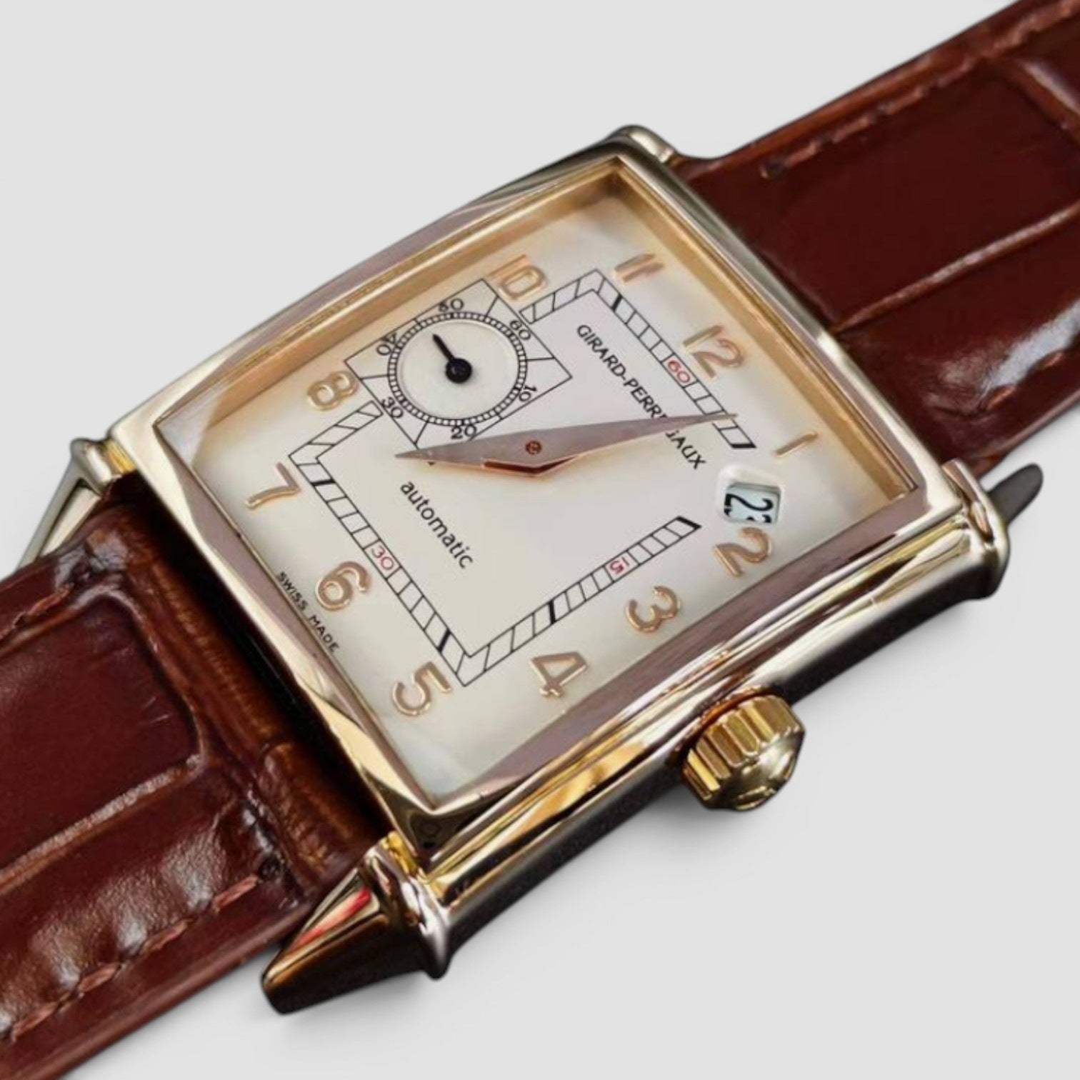 Vintage 1945 18K Rose Gold White Dial