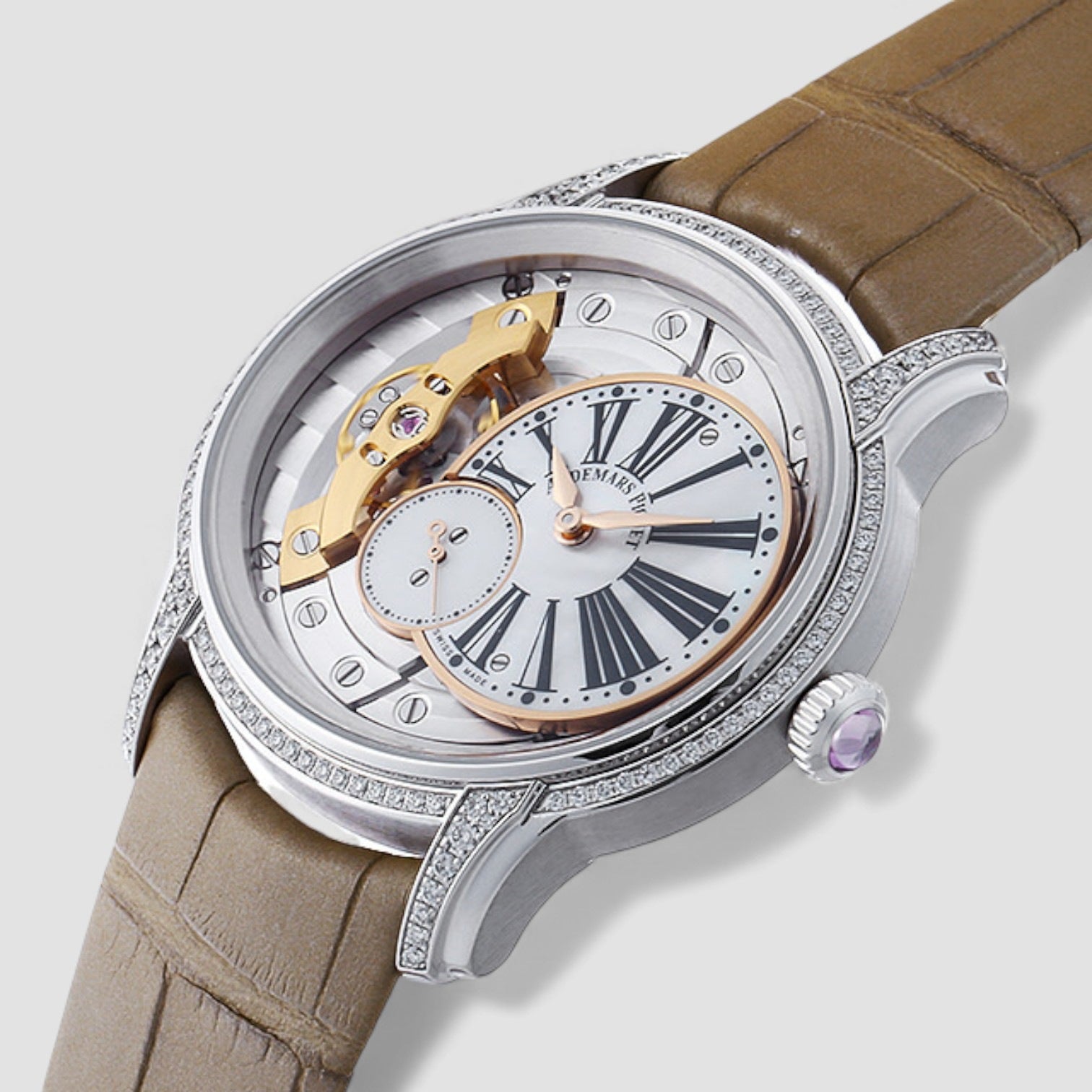 Millenary White Mother Of Pearl Dial Hand Wind Ladies Watch